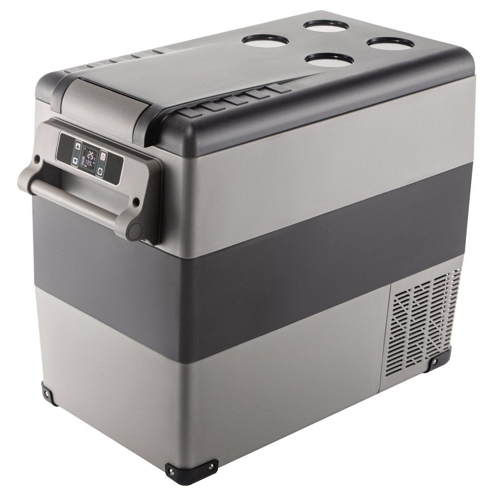 VEVOR 12 Volt Refrigerator, 58 Quart Car Refrigerator, Dual Zone Portable Refrigerator,RV Refrigerator with 12/24V DC and 110-240V AC, Freezer Fridge Cooler, for Car, RV, Camping and Home Use 