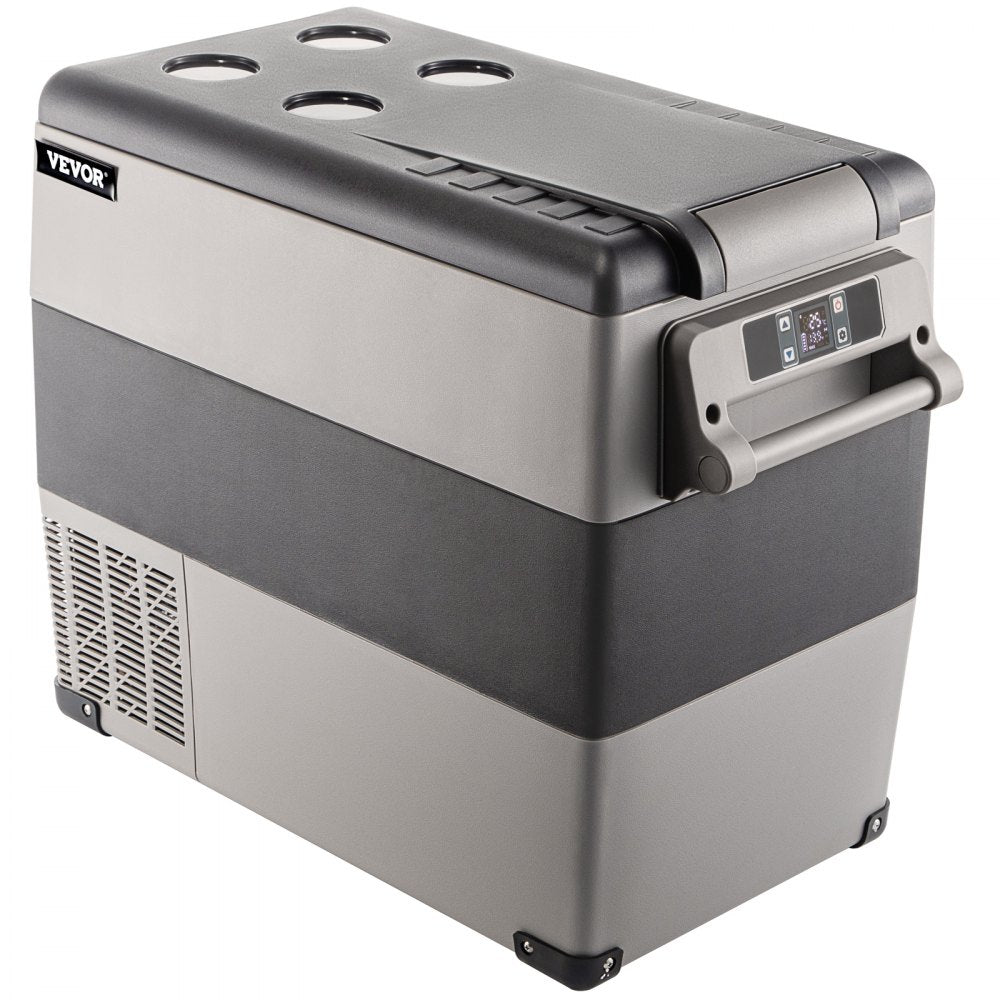 VEVOR 12 Volt Refrigerator, 58 Quart Car Refrigerator, Dual Zone Portable Refrigerator,RV Refrigerator with 12/24V DC and 110-240V AC, Freezer Fridge Cooler, for Car, RV, Camping and Home Use 