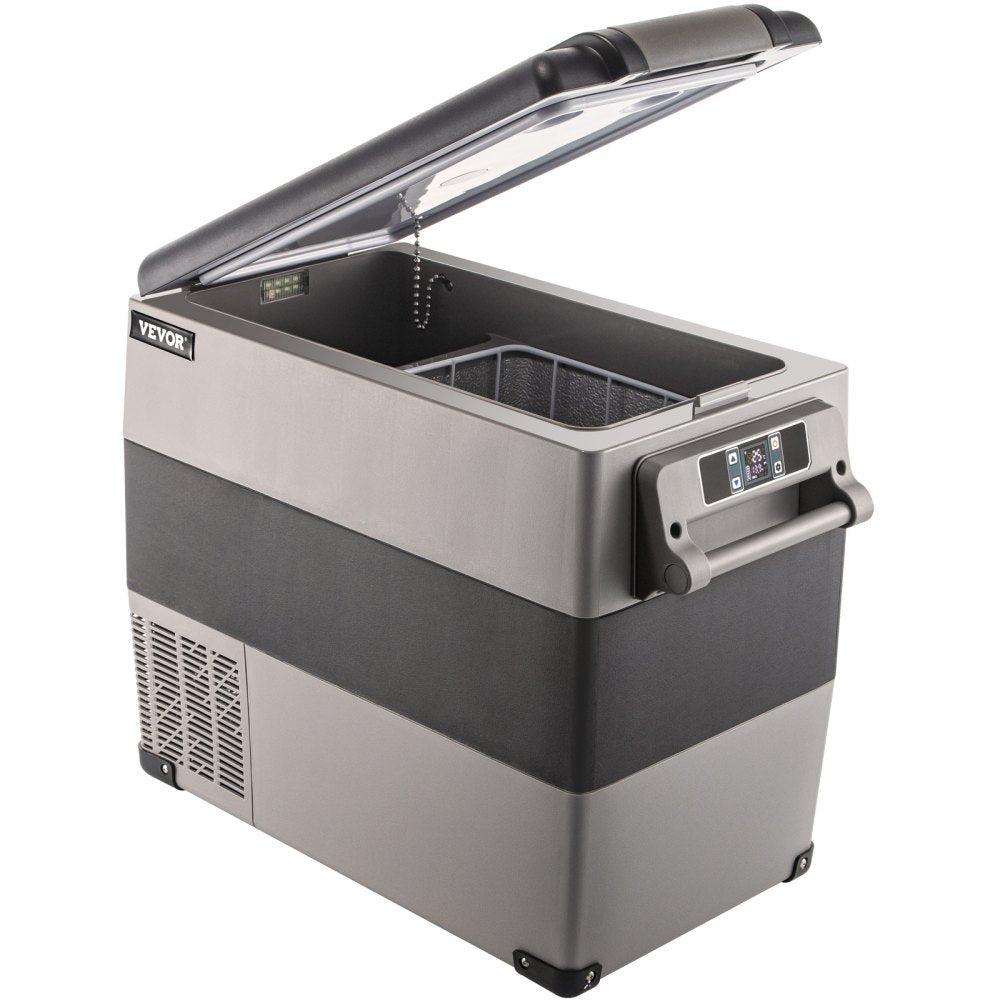 VEVOR 12 Volt Refrigerator, 58 Quart Car Refrigerator, Dual Zone Portable Refrigerator,RV Refrigerator with 12/24V DC and 110-240V AC, Freezer Fridge Cooler, for Car, RV, Camping and Home Use 