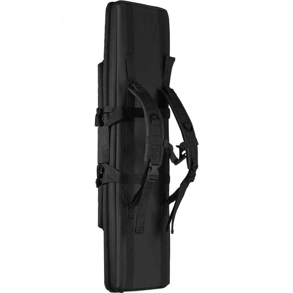 VEVOR Rifle Bag, 36 inch Tactical Double Long Gun Bag, Soft Rifle Case with Lockable Zipper, Portable Handle & Shoulder Strap, 3 Large Storage Pockets Rifle Case for Two 34" Rifles & 2 Pistols, Black 