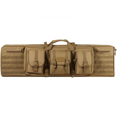 VEVOR Rifle Bag, 36 inch Tactical Double Long Gun Bag, Soft Rifle Case with Lockable Zipper, Portable Handle & Shoulder Strap, 3 Large Storage Pockets Rifle Case for Two 34" Rifles & 2 Pistols, Brown 