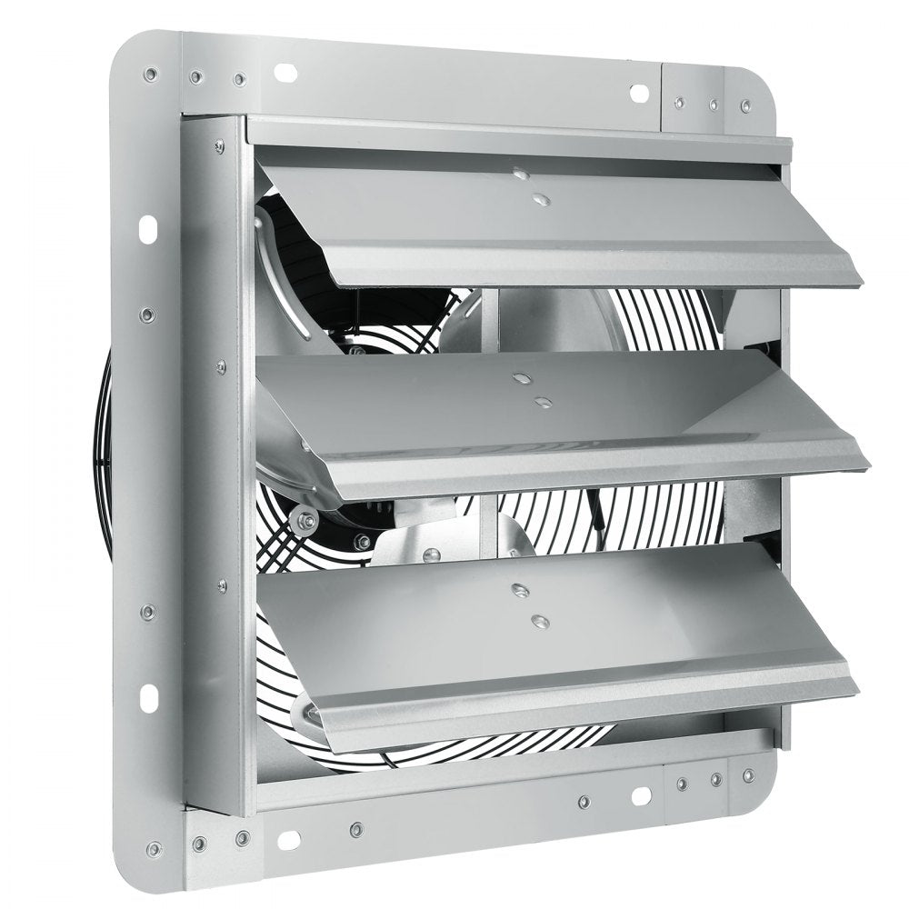 VEVOR Shutter Exhaust Fan, 12'' with Speed Controller, AC-motor, 1000 CFM, No Assembly Required Wall Mount Attic Fan, Ventilation and Cooling for Greenhouses, Garages, Sheds, FCC Listed 