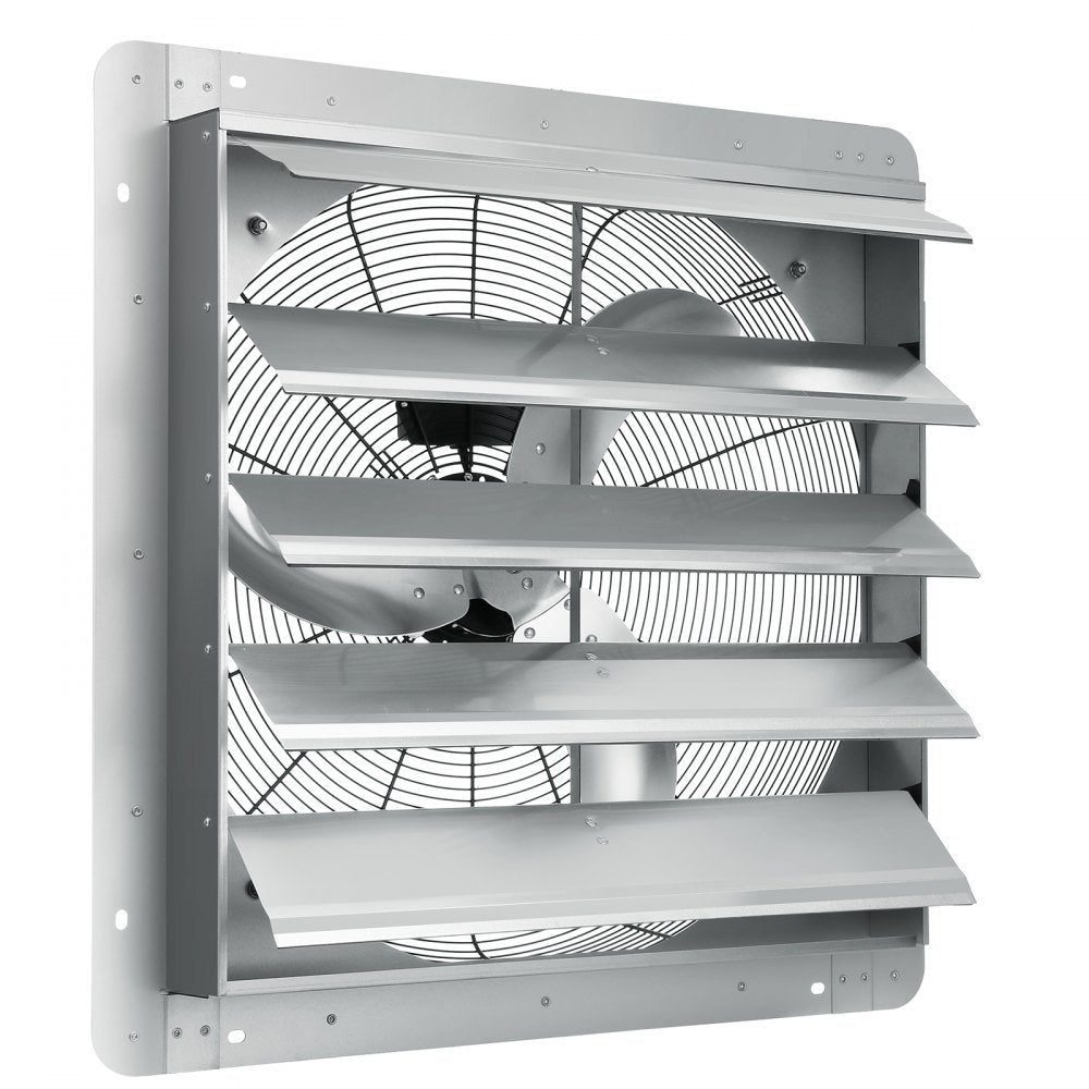 VEVOR Shutter Exhaust Fan, 24'' with Speed Controller, AC-motor, 3320 CFM, No Assembly Required Wall Mount Attic Fan, Ventilation and Cooling for Greenhouses, Garages, Sheds, FCC Listed 