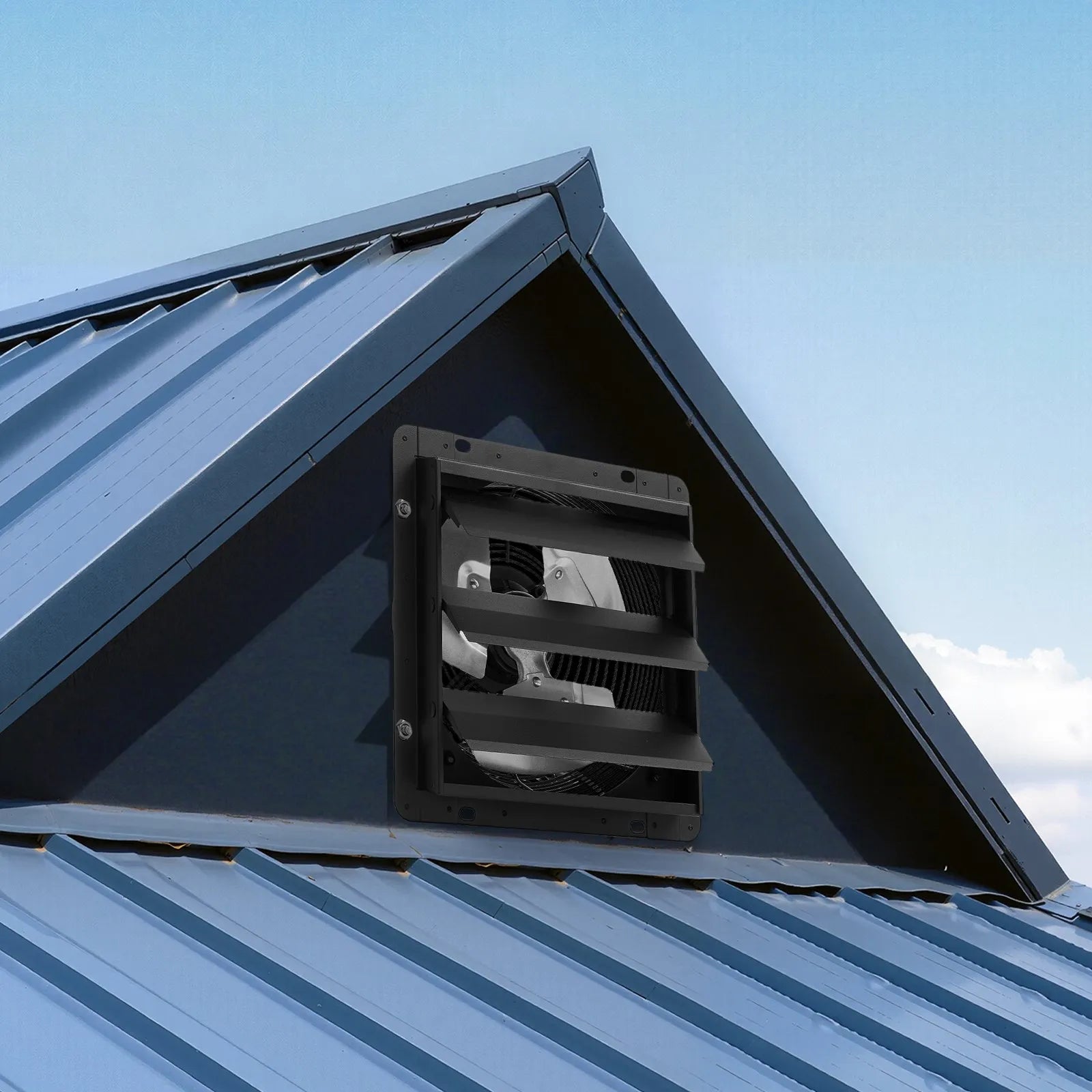 VEVOR 12 inch Shutter Exhaust Fan, Wall Mounted Attic Vent Fan with Smart Programming Variable Speed Temperature Control, 1500 CFM,EC Motor,Timer, for Shed,Garage,Greenhouse Ventilation Cooling,Black 