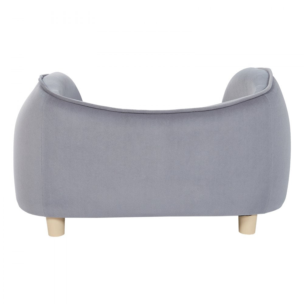 VEVOR Pet Sofa, Dog Couch for Small Dogs and Cats, Soft Velvety Dog Sofa Bed, 66 lbs Loading Cat Sofa, Dark Grey 