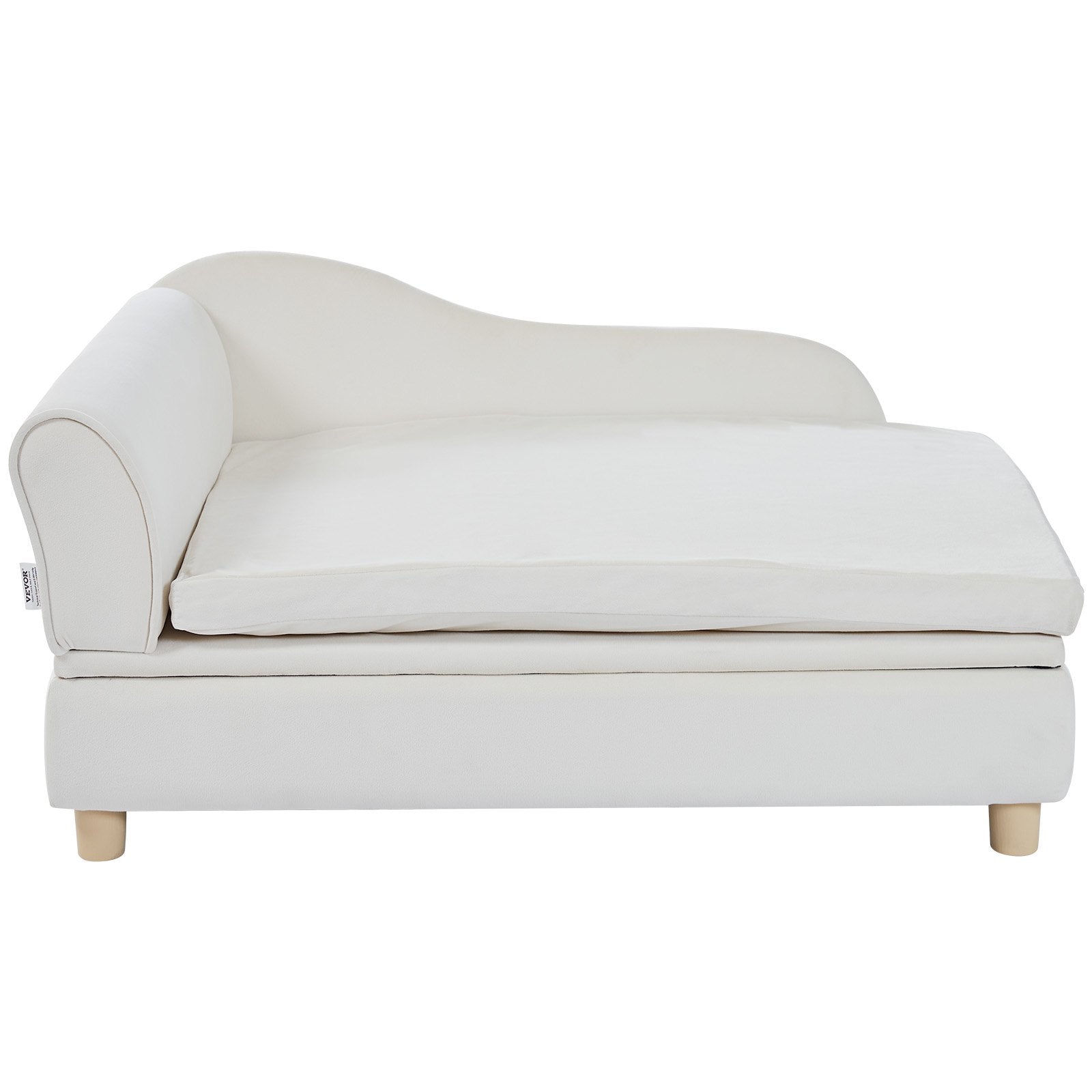 VEVOR Pet Sofa, Dog Couch for Large-Sized Dogs and Cats, Soft Velvety Dog Sofa Bed, 110 lbs Loading Cat Sofa, White 