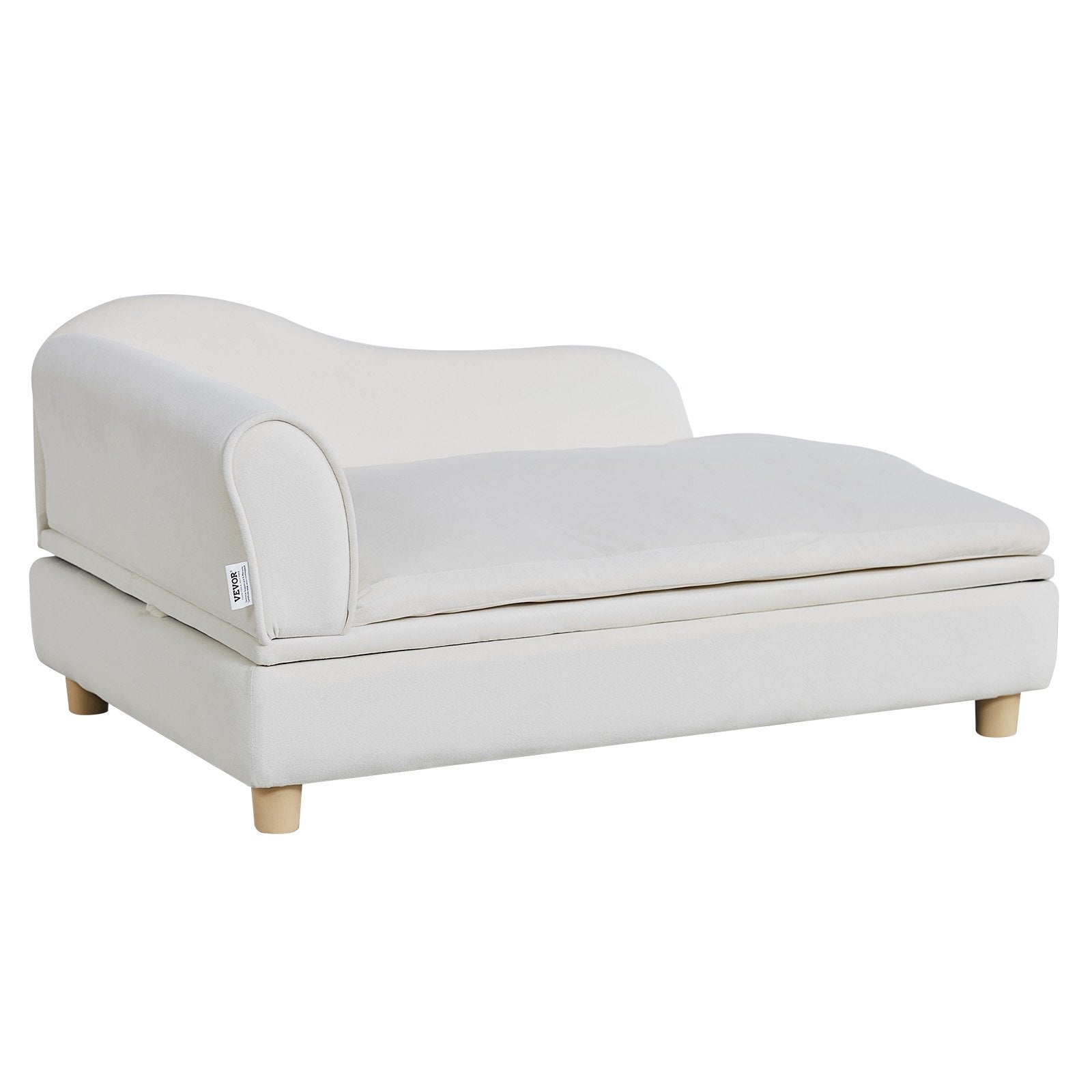VEVOR Pet Sofa, Dog Couch for Large-Sized Dogs and Cats, Soft Velvety Dog Sofa Bed, 110 lbs Loading Cat Sofa, White 
