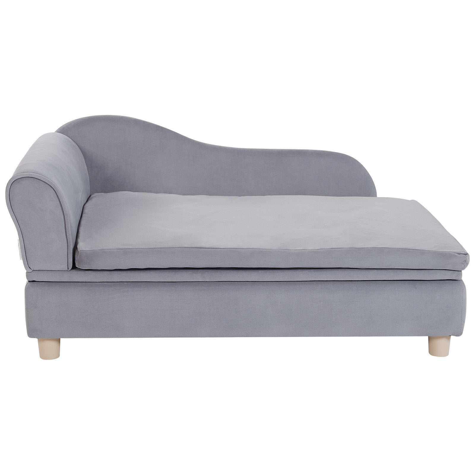 VEVOR Pet Sofa, Dog Couch for Large-Sized Dogs and Cats, Soft Velvety Dog Sofa Bed, 110 lbs Loading Cat Sofa, Grey 