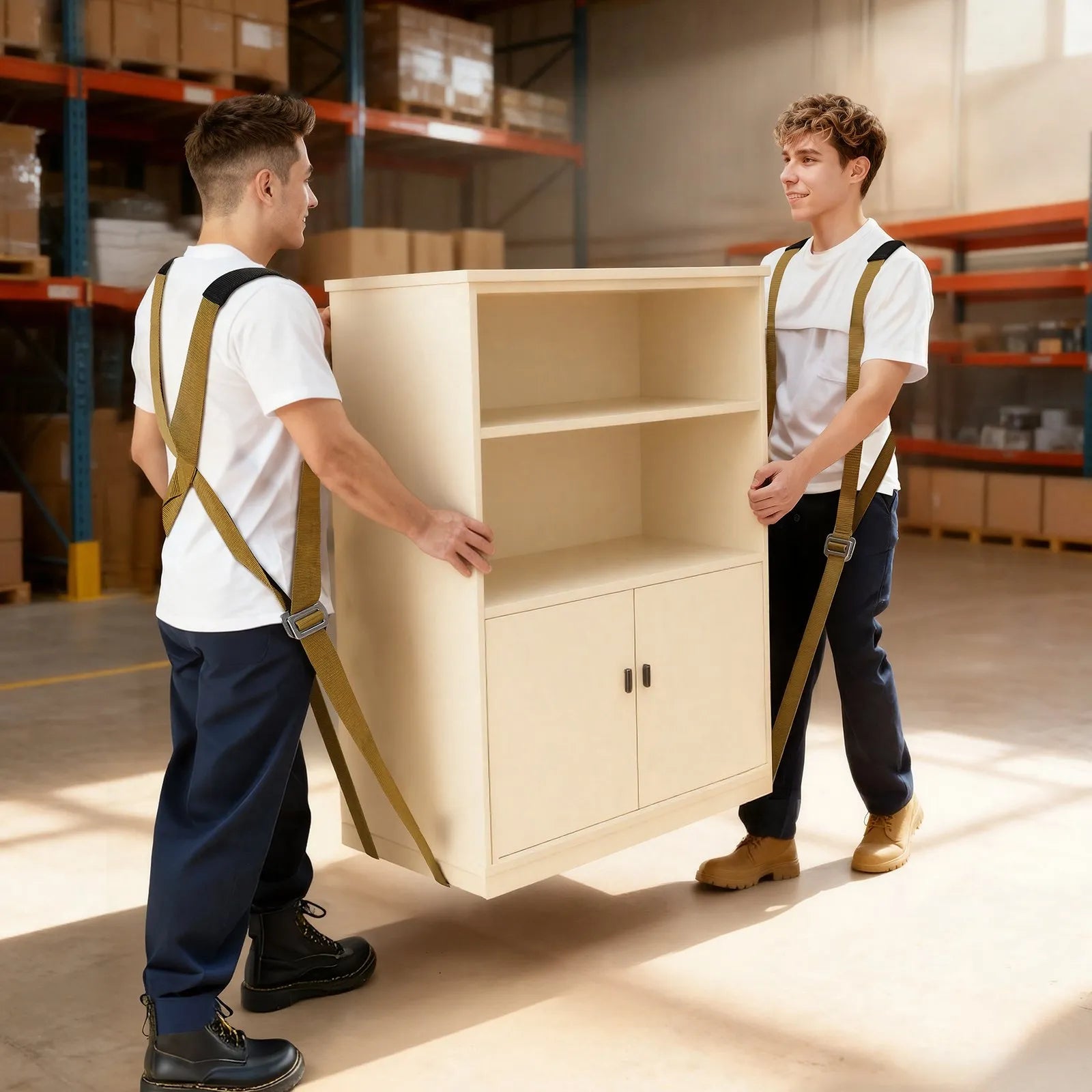 VEVOR Moving Straps, Supports up to 1000 lbs, 2-Person Lifting and Moving System with 2 Harness Straps & 2 Load-bearing Straps, Adjustable Lifting Shoulder Straps Move Furniture Appliances Mattresses 