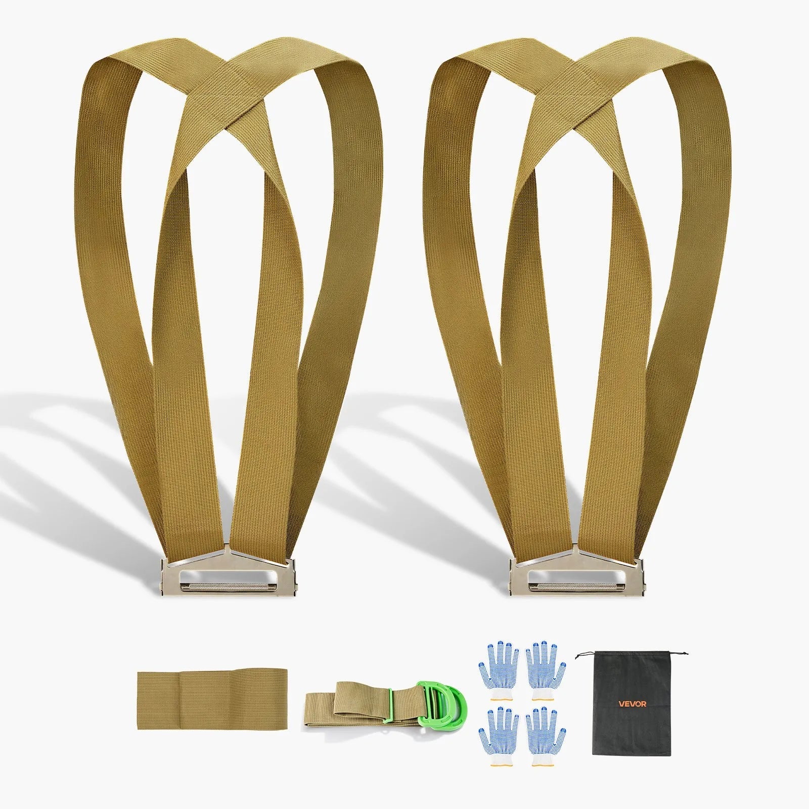 VEVOR Moving Straps, 2-Person Lifting and Moving System with 2 Harness Straps, 1 Load-bearing Strap & 1 Handheld Strap, Adjustable Lifting Shoulder Straps Move Furniture Appliances Mattresses 