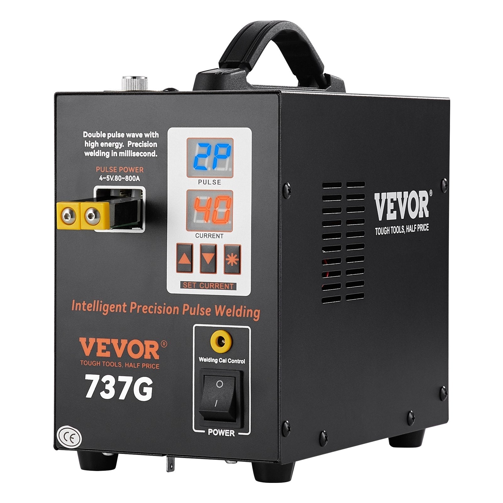 VEVOR Battery Spot Welder, 737G Pulse Spot Welder, Portable High-Power Battery Welding Machine Soldering Station with 2 Welding Modes and LED Lighting for 0.12mm Pure Nickel, 18650 14500 Battery Pack 