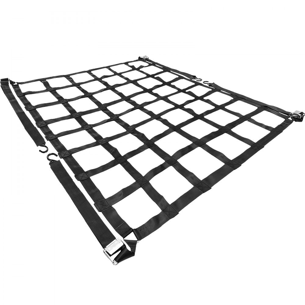 VEVOR 3.5'x 4.1' Cargo Net with S-Hooks, Truck Bed Cargo Net Heavy Duty Cargo Nets Capacity 1100LBS for Pickup Trucks (42" x 50") 