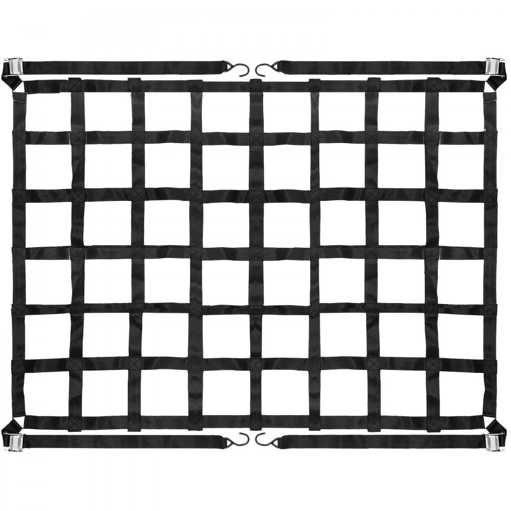 VEVOR 3.5'x 4.1' Cargo Net with S-Hooks, Truck Bed Cargo Net Heavy Duty Cargo Nets Capacity 1100LBS for Pickup Trucks (42" x 50") 