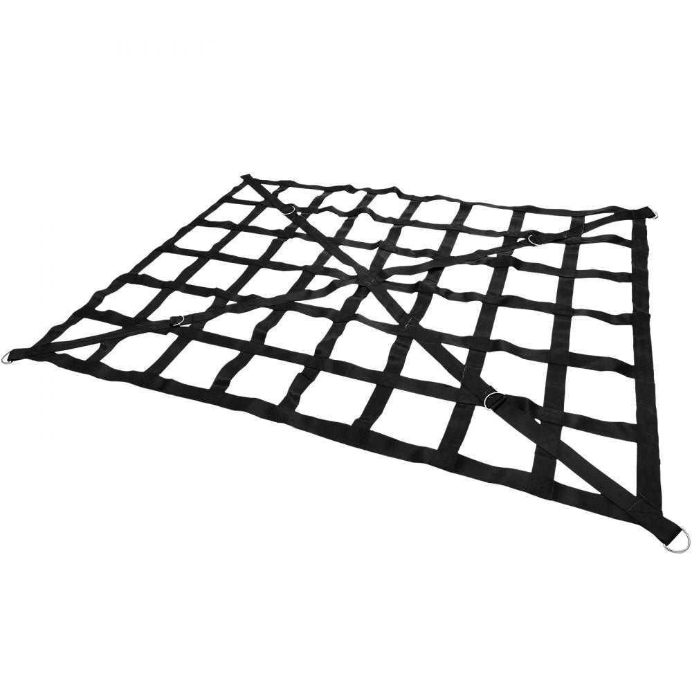 VEVOR Cargo Net, 4.2\' x 5.5\' Cargo Net for Pickup Truck Bed, Heavy Duty Cargo Nets with Cam Buckles & S-Hooks & Cross Strap, Truck Bed Cargo Net for Trailer SUV Roof Rack (50\" x 66\") 