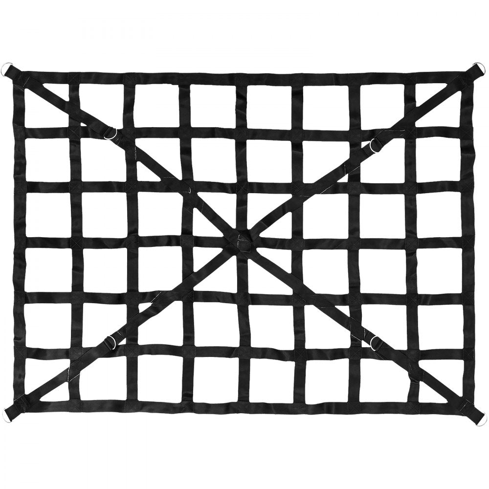 VEVOR Cargo Net, 4.2\' x 5.5\' Cargo Net for Pickup Truck Bed, Heavy Duty Cargo Nets with Cam Buckles & S-Hooks & Cross Strap, Truck Bed Cargo Net for Trailer SUV Roof Rack (50\" x 66\") 