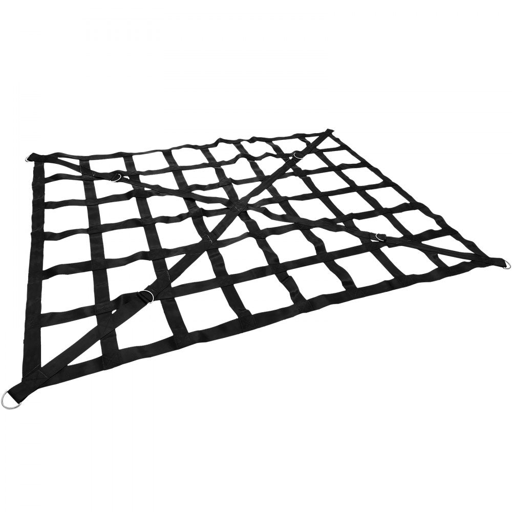VEVOR Cargo Net, 4.2\' x 5.5\' Cargo Net for Pickup Truck Bed, Heavy Duty Cargo Nets with Cam Buckles & S-Hooks & Cross Strap, Truck Bed Cargo Net for Trailer SUV Roof Rack (50\" x 66\") 