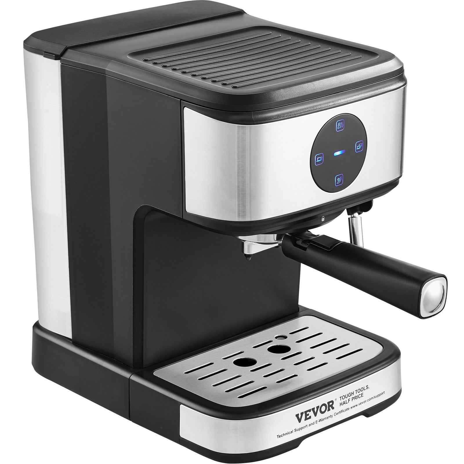 VEVOR Espresso Machine, 15 Bar Coffee and Espresso Maker with Milk Frother Steam Wand, Professional Semi-Automatic Cappuccino Latte Machine with Touch Screen & Removable Water Tank, NTC Control System 