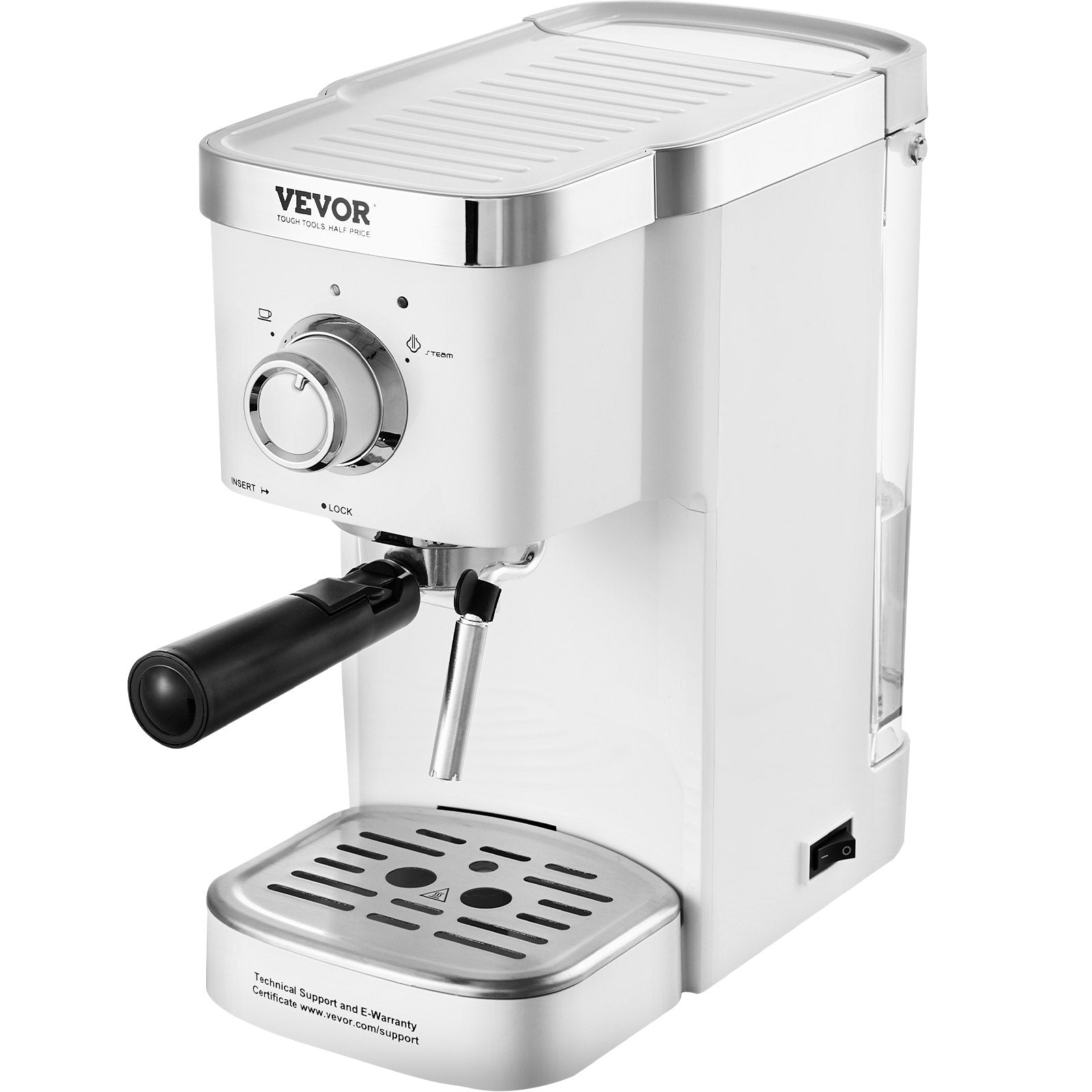 VEVOR Espresso Coffee Machine, 15Bar Semi-Automatic Espresso Maker with Milk Frother Steam Wand, Professional Cappuccino Latte Machine with High-Power Boiler & Removable Water Tank, NTC Control System 