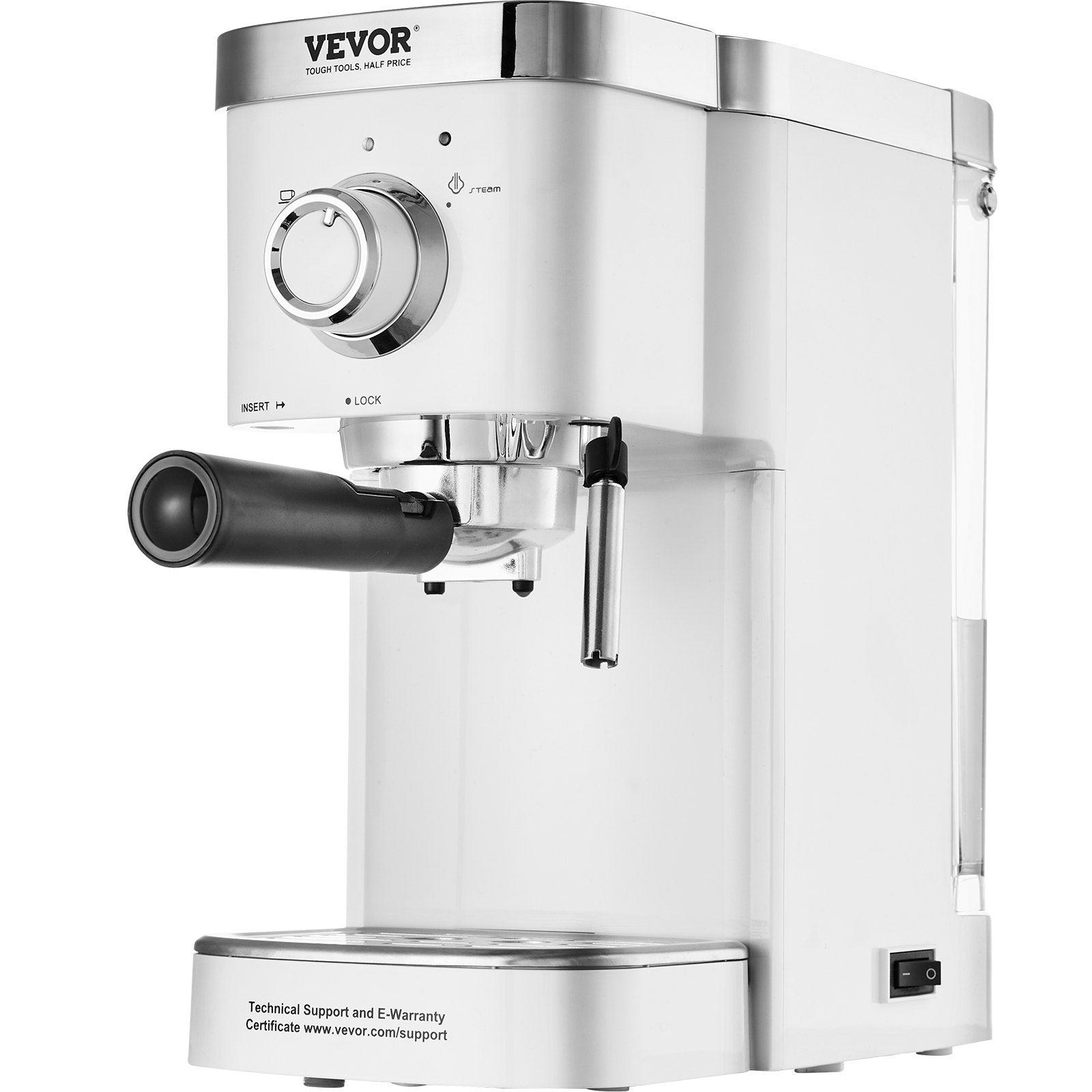 VEVOR Espresso Coffee Machine, 15Bar Semi-Automatic Espresso Maker with Milk Frother Steam Wand, Professional Cappuccino Latte Machine with High-Power Boiler & Removable Water Tank, NTC Control System 