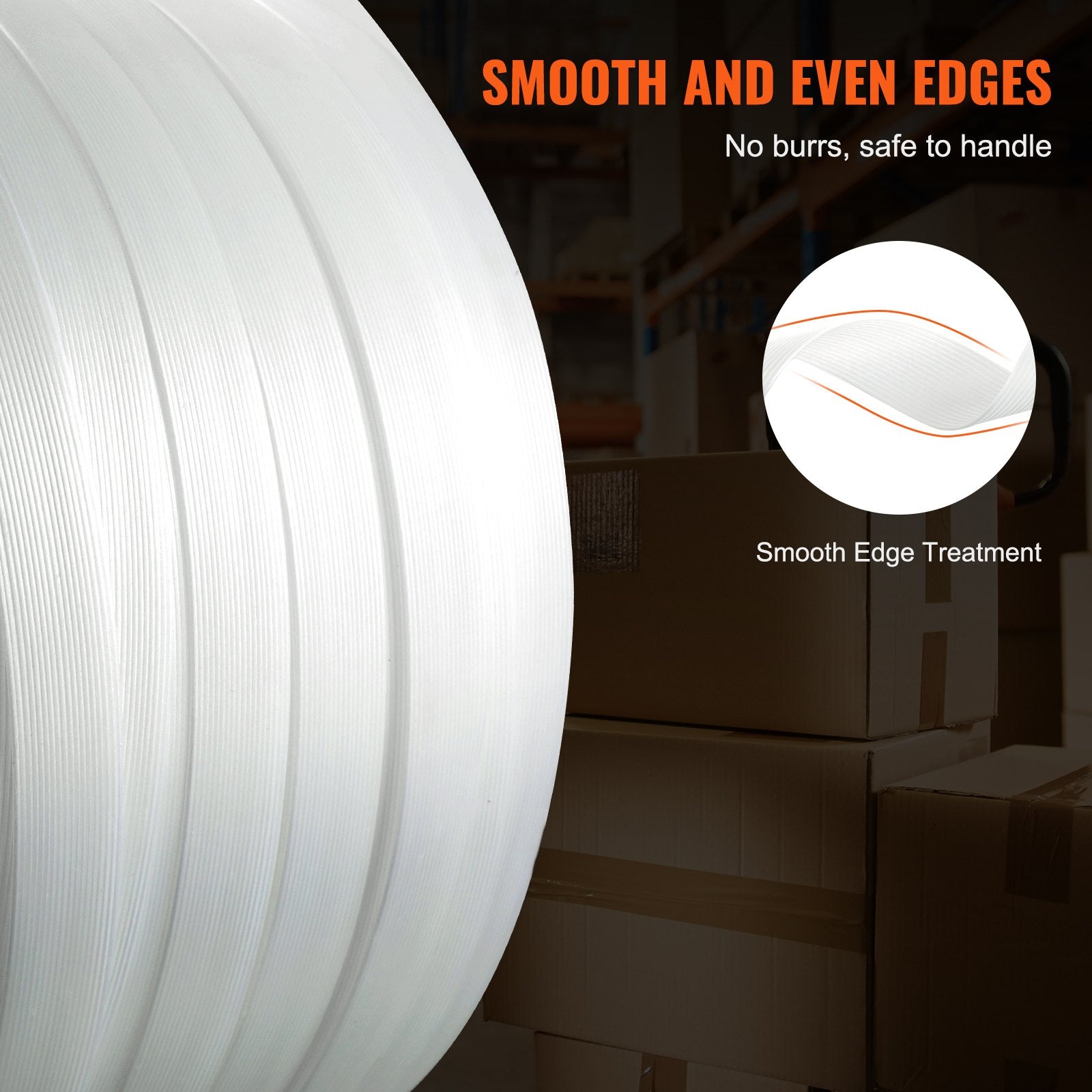 VEVOR Packaging Woven Strapping Roll 3/4" x 0.03" x 330' Banding Strap 1763 lbs 