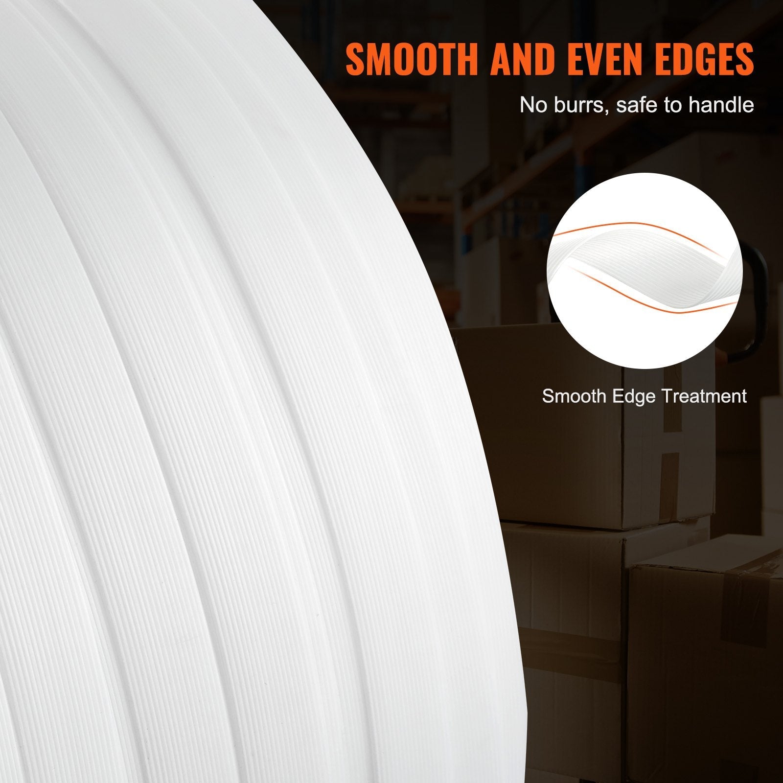 VEVOR Packaging Woven Strapping Roll 3/4" x 0.03" x 1640' Banding Strap 1763 lbs 