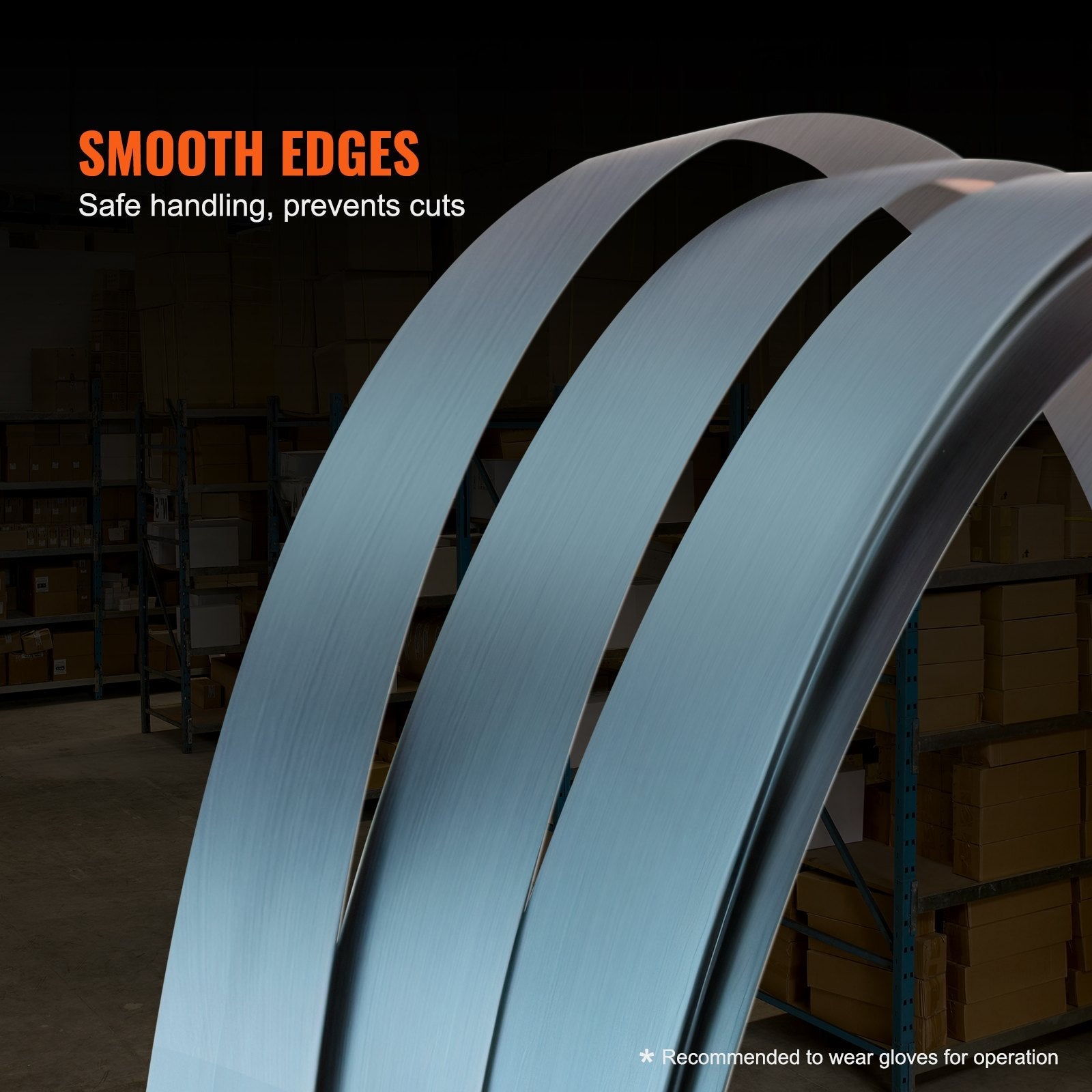 VEVOR Packaging Steel Strapping Roll 1/2" x 0.016" x 330' Banding Strap 1100 lbs 