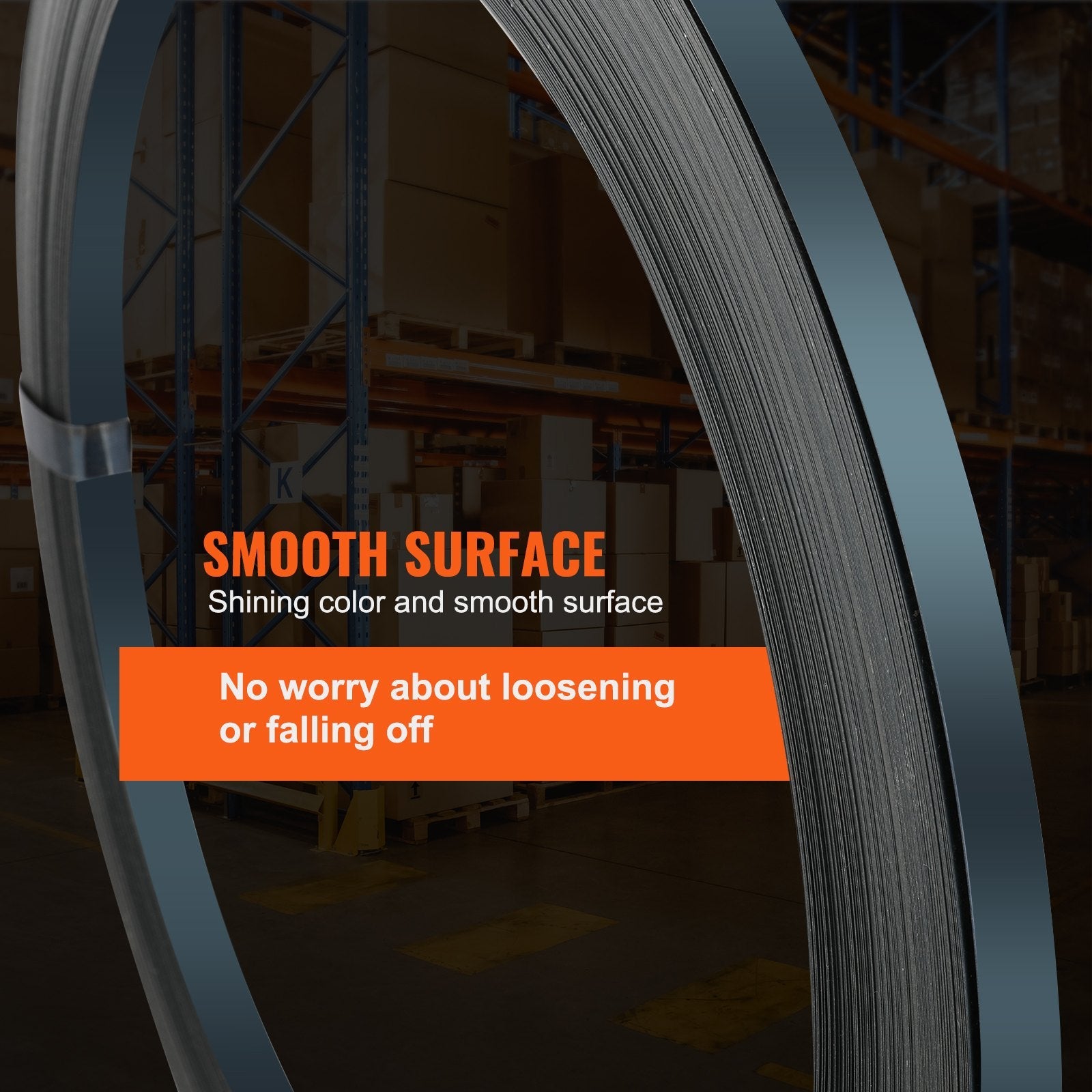 VEVOR Packaging Steel Strapping Roll 1/2" x 0.016" x 330' Banding Strap 1100 lbs 