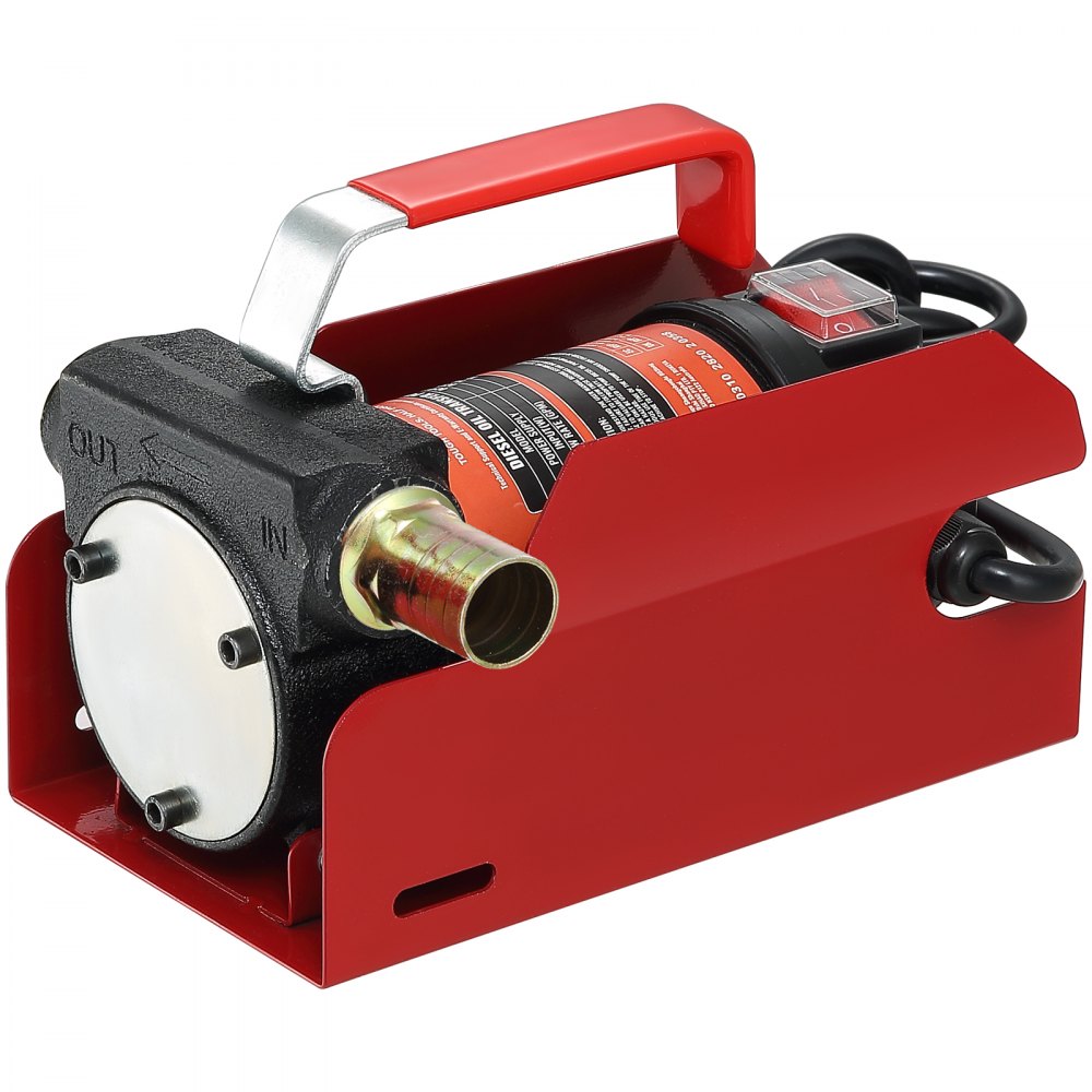 VEVOR Fuel Transfer Pump, 12V DC 10 GPM 26.2 ft Lift, Portable Electric Diesel Transfer Extractor Pump Kit with Automatic Shut-off Nozzle, Delivery & Suction Hose for Diesel, Kerosene, Transformer Oil 