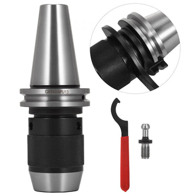 VEVOR Integrated CAT40 Collet Chuck Keyless Drill Chuck 1/2 inch for CAT40 CNC Engraving Machine & Milling Lathe Tool Heavy Duty Hand Tools Drill Press Chuck Key 