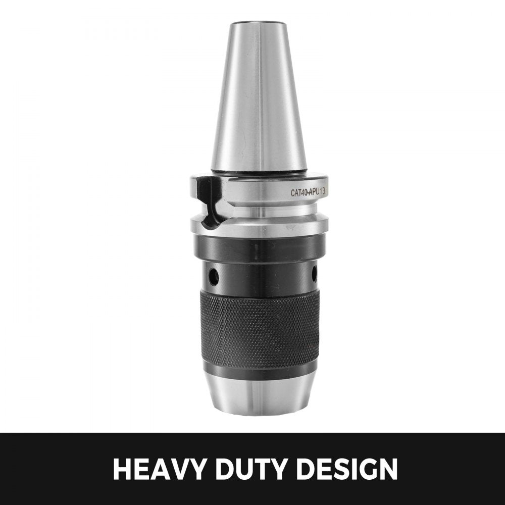 VEVOR Integrated CAT40 Collet Chuck Keyless Drill Chuck 1/2 inch for CAT40 CNC Engraving Machine & Milling Lathe Tool Heavy Duty Hand Tools Drill Press Chuck Key 