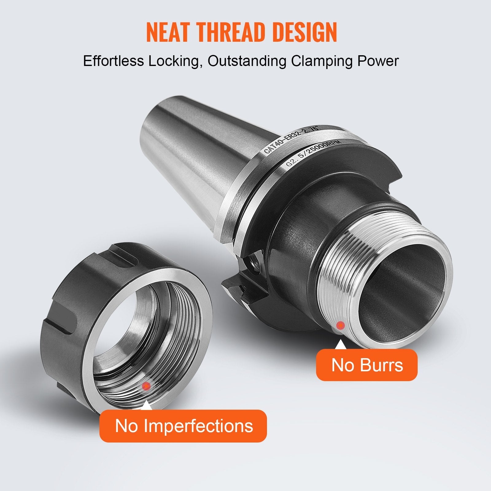 VEVOR CAT40 Collet Holder ER 16/32 Collet Set, 35 PCs, SLN FMB ER16/32 APU Tool Holders Spring Steel Collet Chucks with 10 Pull Studs and 3 Wrenches, for Milling Machine Drill Presses Boring Machine 