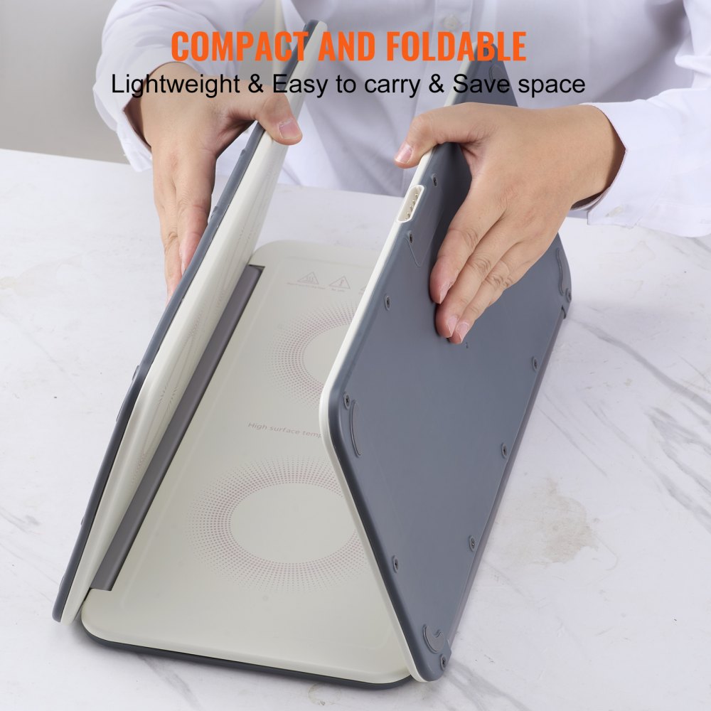 VEVOR Electric Warming Tray, 18.9" x 10.2" Portable Cold Rolled Sheet Heating Tray with Temperature Control (35-100?), Perfect for Catering, House, Parties, Events, Entertaining and Holiday, White 