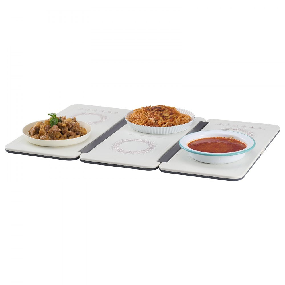VEVOR Electric Warming Tray, 18.9" x 10.2" Portable Cold Rolled Sheet Heating Tray with Temperature Control (35-100?), Perfect for Catering, House, Parties, Events, Entertaining and Holiday, White 