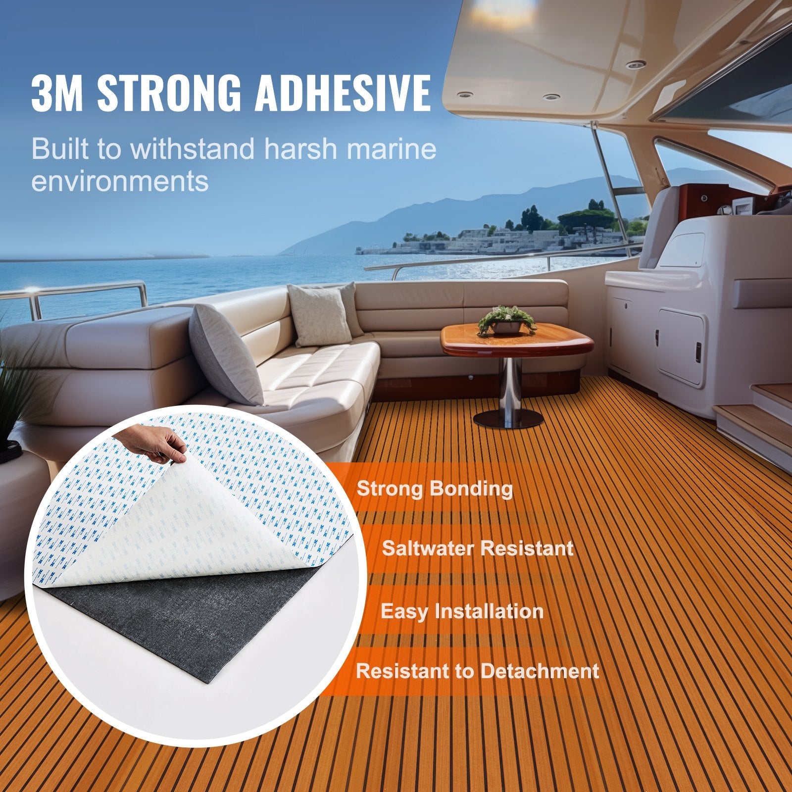 VEVOR Boat Flooring, EVA Foam Boat Decking 94.5" x 46", Non-Slip Self-Adhesive Flooring, 29.9 sq.ft Marine Carpet for Boats, Yacht, Pontoon, Kayak Decking 