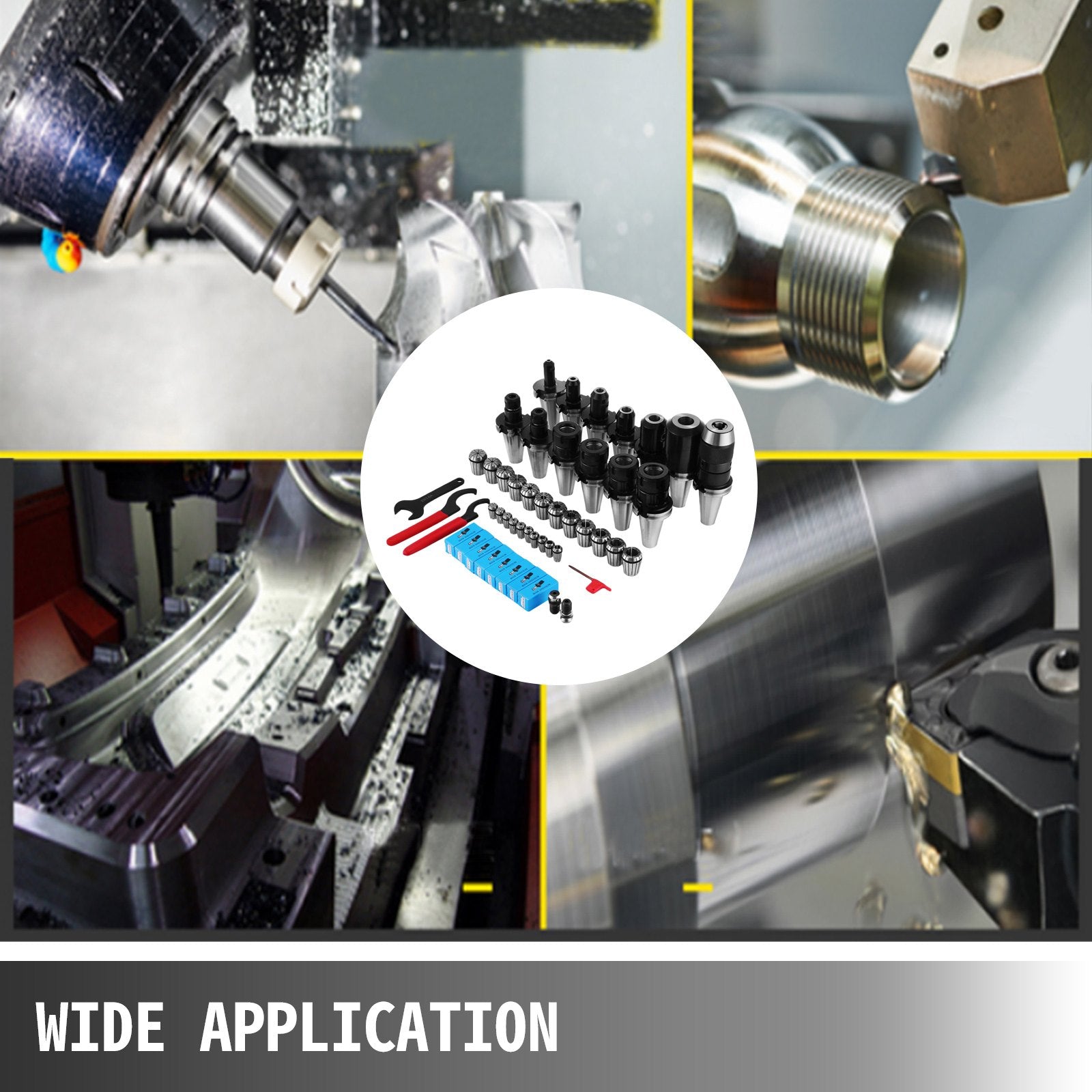 VEVOR CAT40 Tooling Er32 ER16 Collet End Mill Holder Drill Chuck Face Mill Precision Keyless Drill Chuck Mill Cutter ER32 Collets Heavy-duty Hand Tools 
