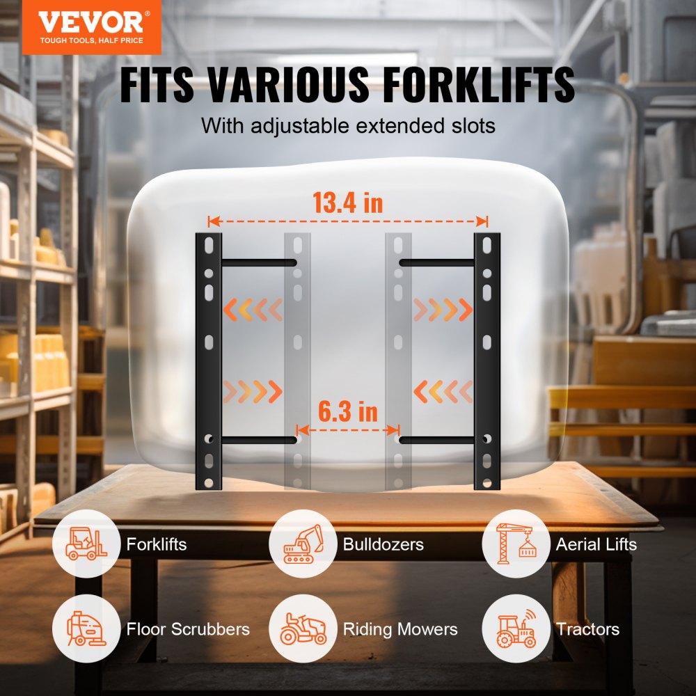 VEVOR Universal Tracor Seat, Lawn Mower Seat with Micro Switch and Drainage Holes, 6.3-13.4 inch Extended Slot Tractor Seat for Tractor Loader Excavator 