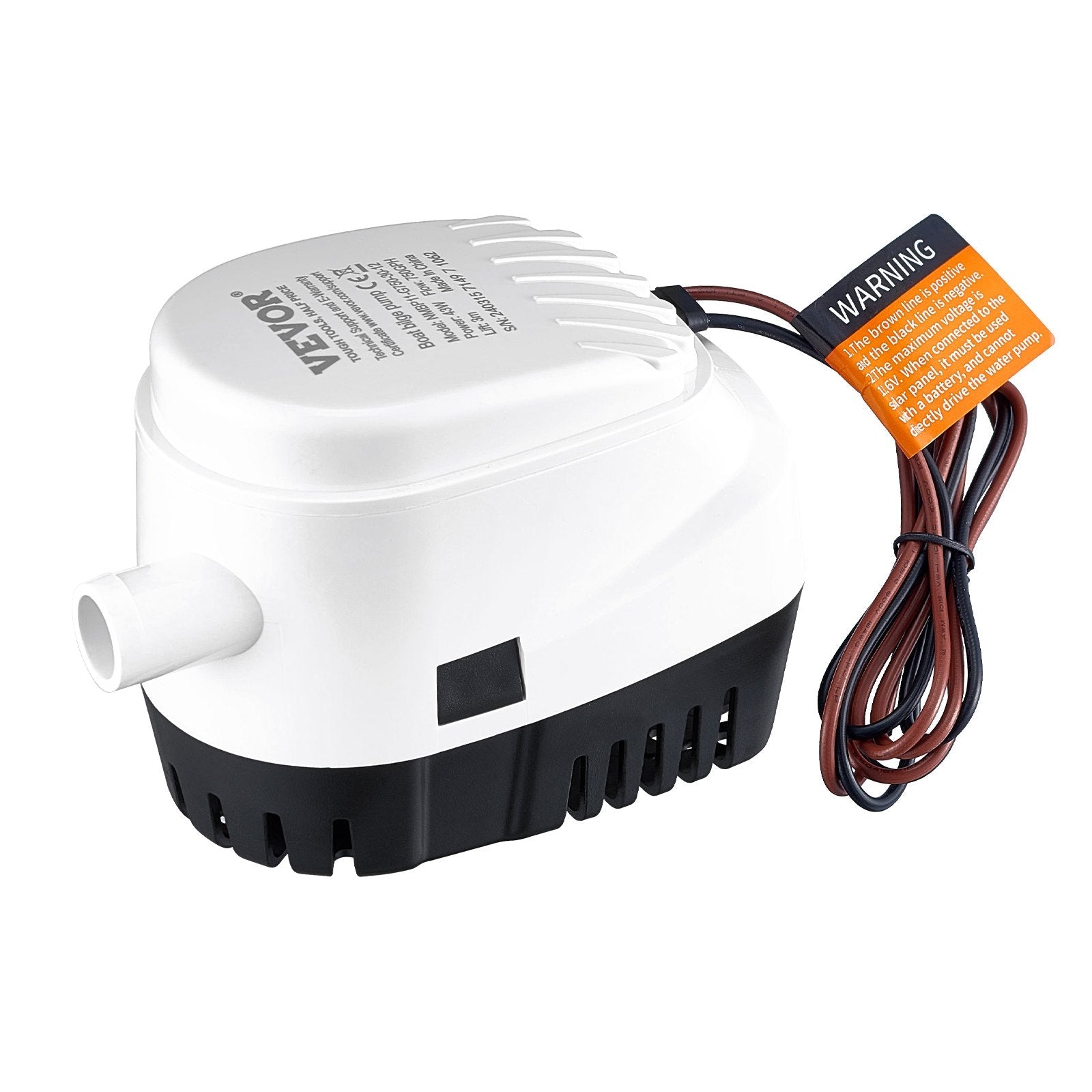 VEVOR Bilge Pump, 1100GPH 12V Automatic Submersible Boat Bilge Water Pump with Float Switch, 1.1" Outlet Diameter, Small Boat Bilge Pump, Marine Electric Bilge Pump for Boats, Ponds, Pools, Basements 