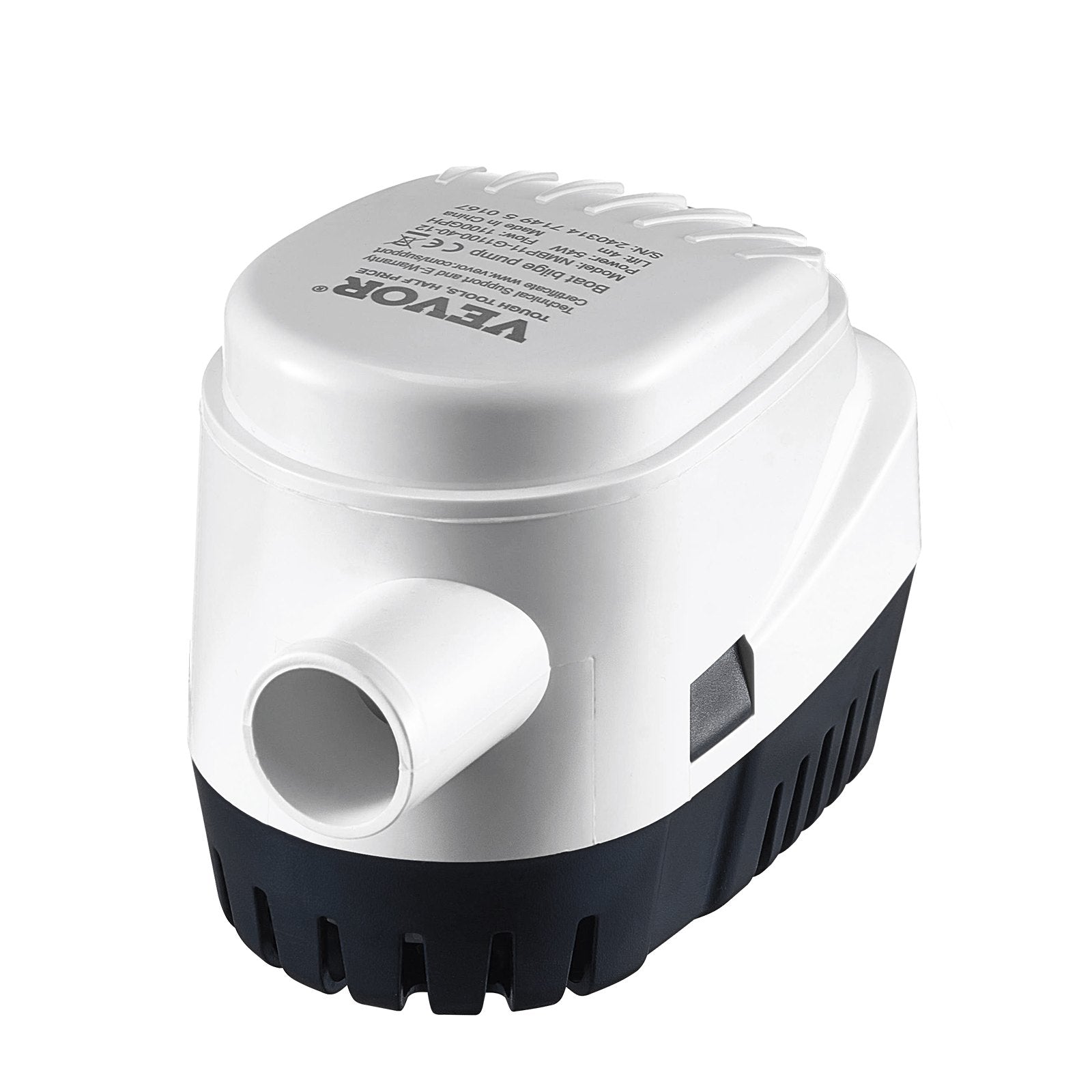 VEVOR Bilge Pump, 1100GPH 12V Automatic Submersible Boat Bilge Water Pump with Float Switch, 1.1" Outlet Diameter, Small Boat Bilge Pump, Marine Electric Bilge Pump for Boats, Ponds, Pools, Basements 