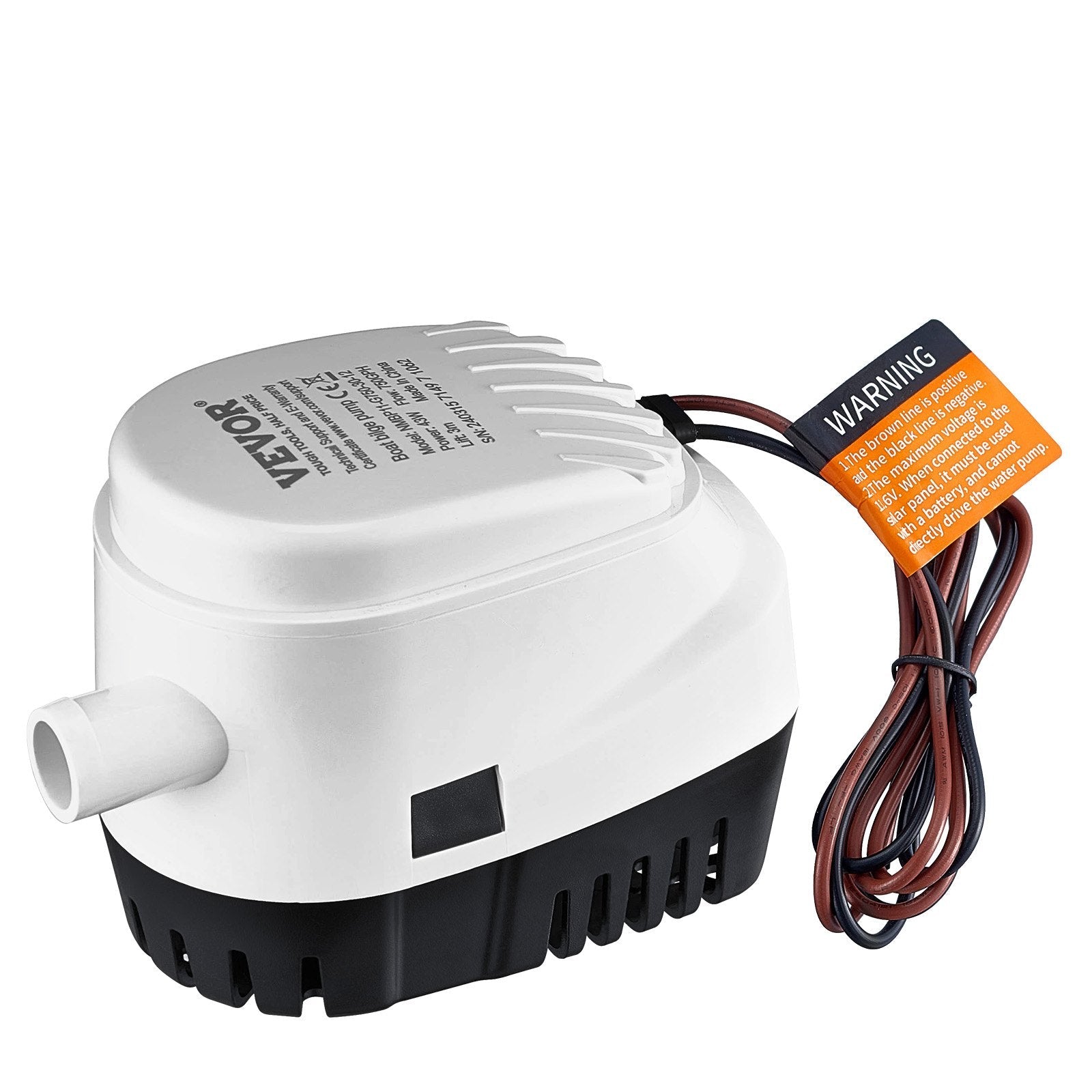 VEVOR Bilge Pump, 750GPH 12V Automatic Submersible Boat Bilge Water Pump with Float Switch, 0.7" Outlet Diameter, Small Boat Bilge Pump, Marine Electric Bilge Pump for Boats, Ponds, Pools, Basements 