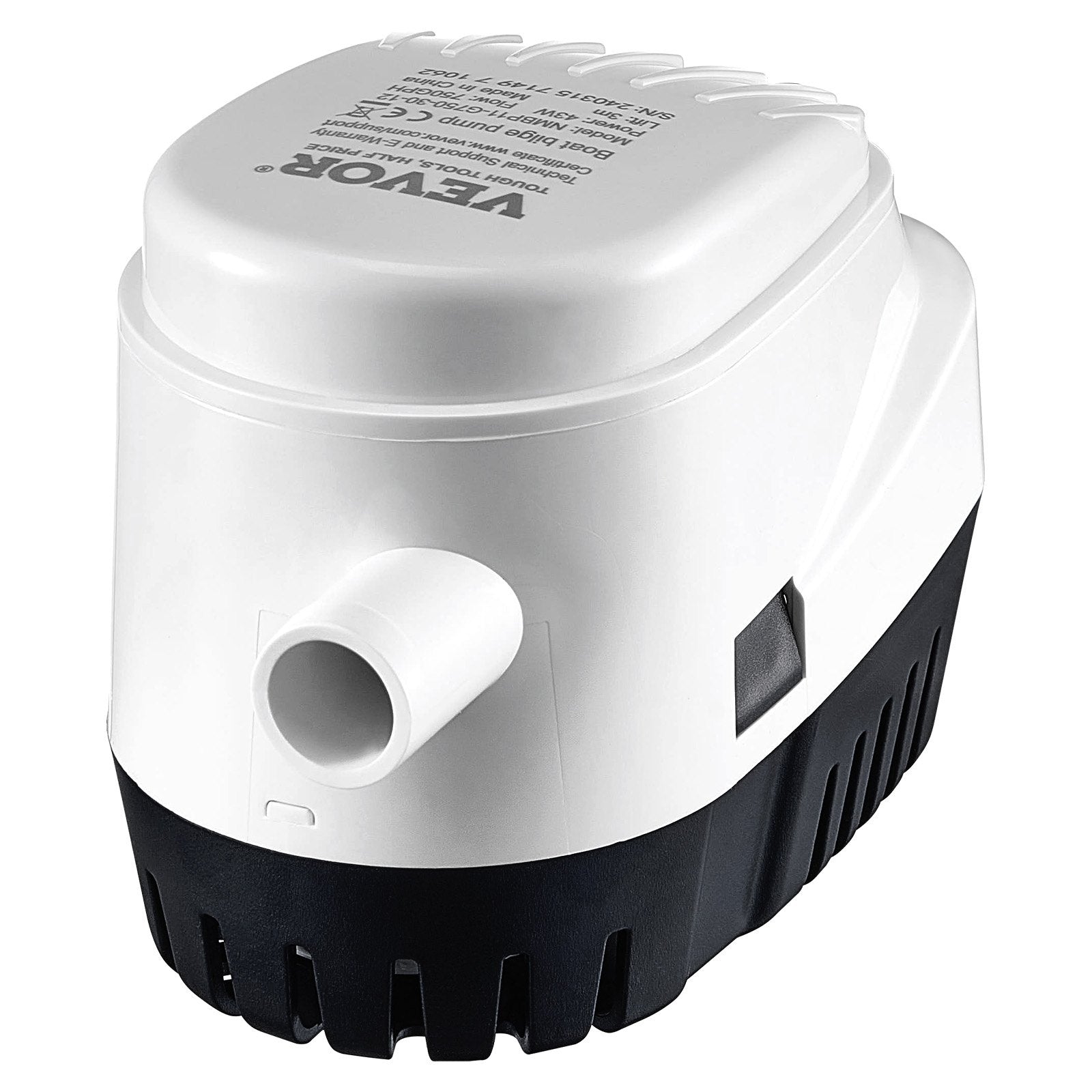 VEVOR Bilge Pump, 750GPH 12V Automatic Submersible Boat Bilge Water Pump with Float Switch, 0.7" Outlet Diameter, Small Boat Bilge Pump, Marine Electric Bilge Pump for Boats, Ponds, Pools, Basements 