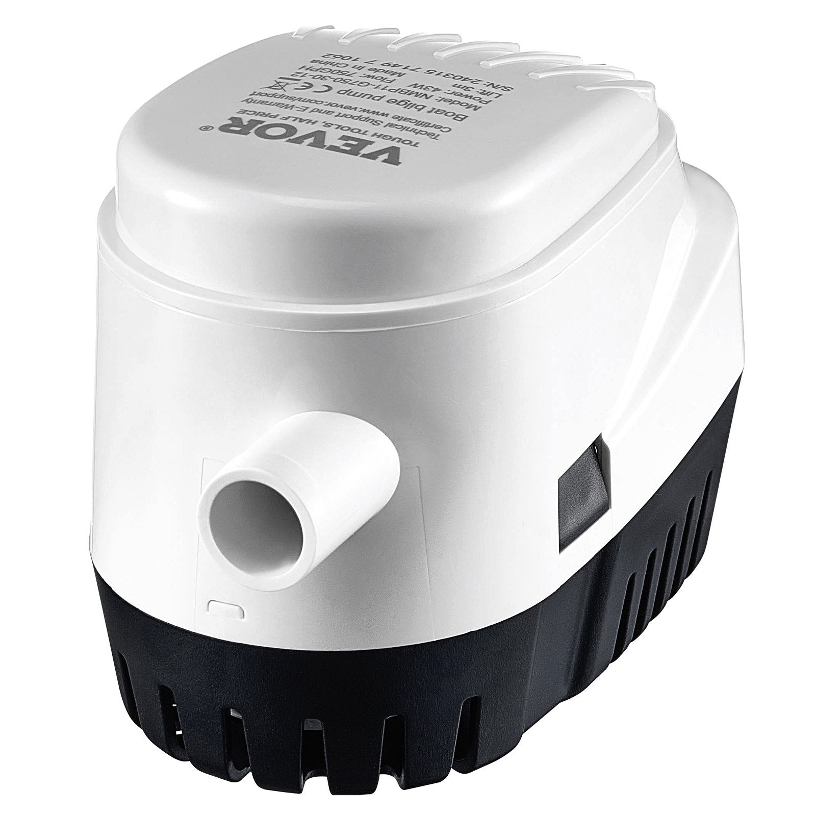 VEVOR Bilge Pump, 750GPH 12V Automatic Submersible Boat Bilge Water Pump with Float Switch, 0.7" Outlet Diameter, Small Boat Bilge Pump, Marine Electric Bilge Pump for Boats, Ponds, Pools, Basements 
