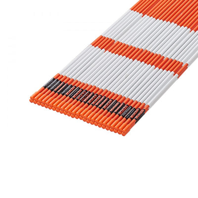 VEVOR Driveway Markers, 50 PCS 48 inch, 0.31 inch Diameter, Orange Fiberglass Poles Snow Stakes with Reflective Tape, 12" Steel Drill Bit & Protection Gloves for Parking Lots, Walkways Easy Visibility 