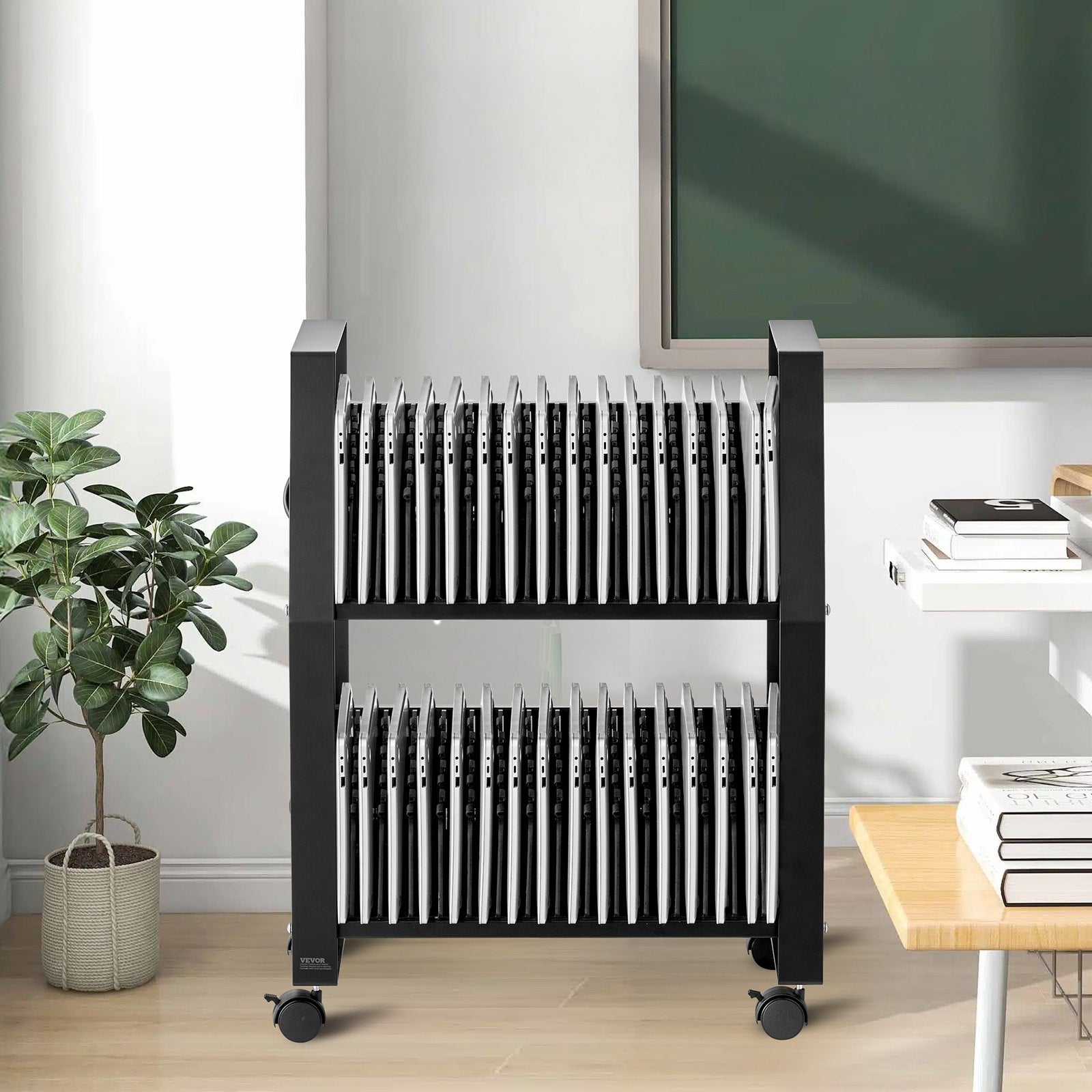 VEVOR Charging Cart Mobile Open Charging Cart 32 Devices for Laptop and Tablet 