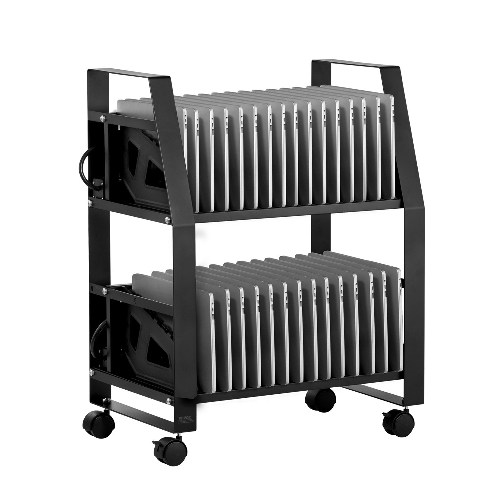 VEVOR Charging Cart Mobile Open Charging Cart 32 Devices for Laptop and Tablet 