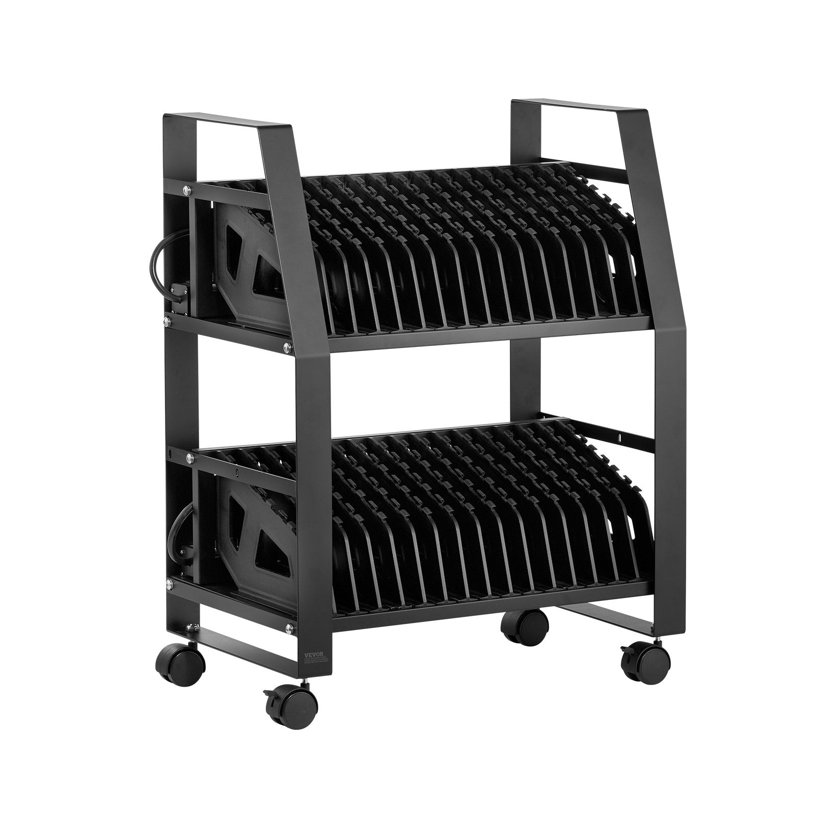 VEVOR Charging Cart Mobile Open Charging Cart 32 Devices for Laptop and Tablet 