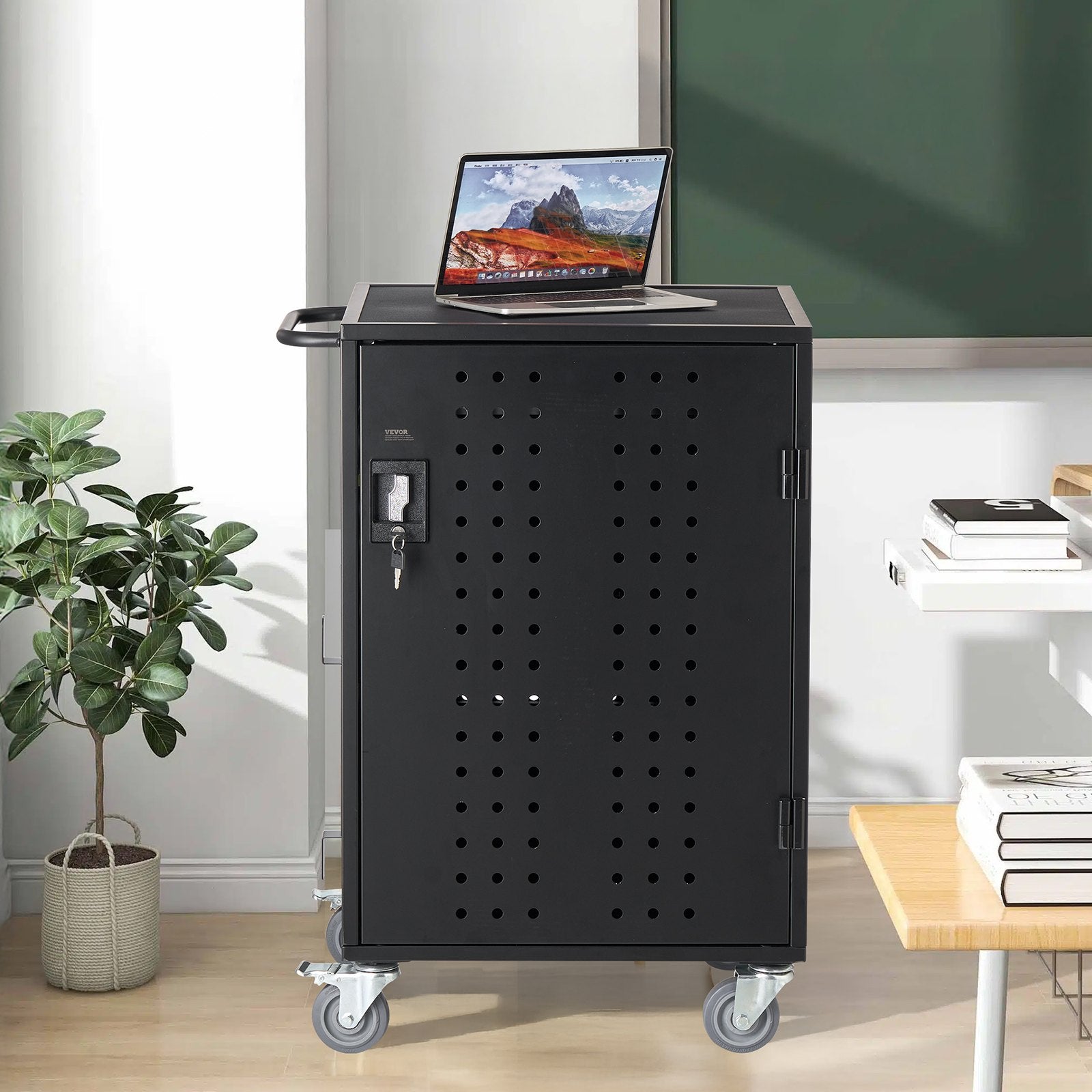 VEVOR Charging Cart Mobile Locking Charging Cart 32 Devices for Laptop & Tablet 