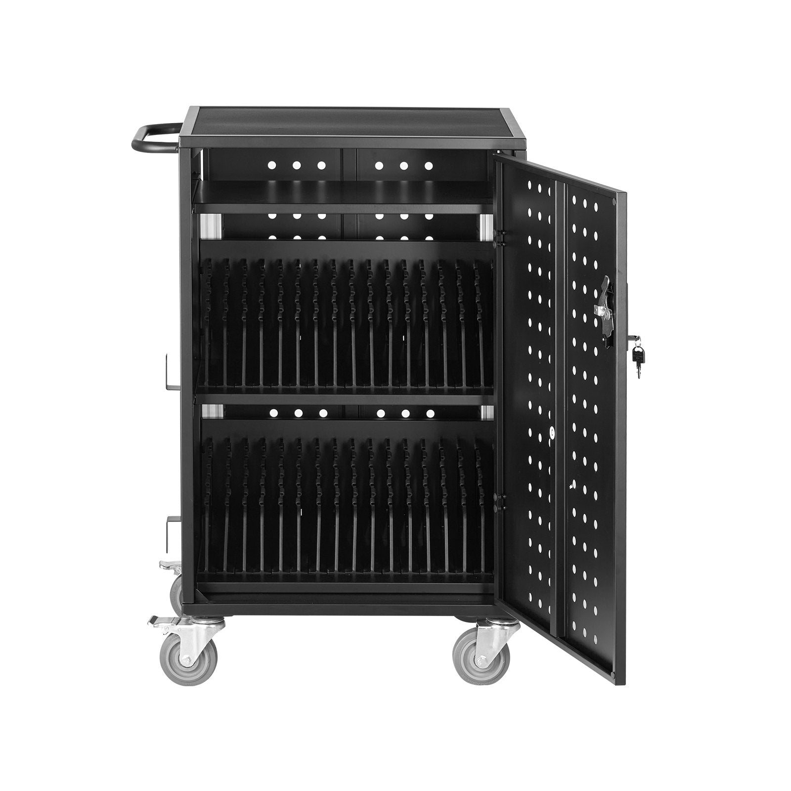 VEVOR Charging Cart Mobile Locking Charging Cart 32 Devices for Laptop & Tablet 