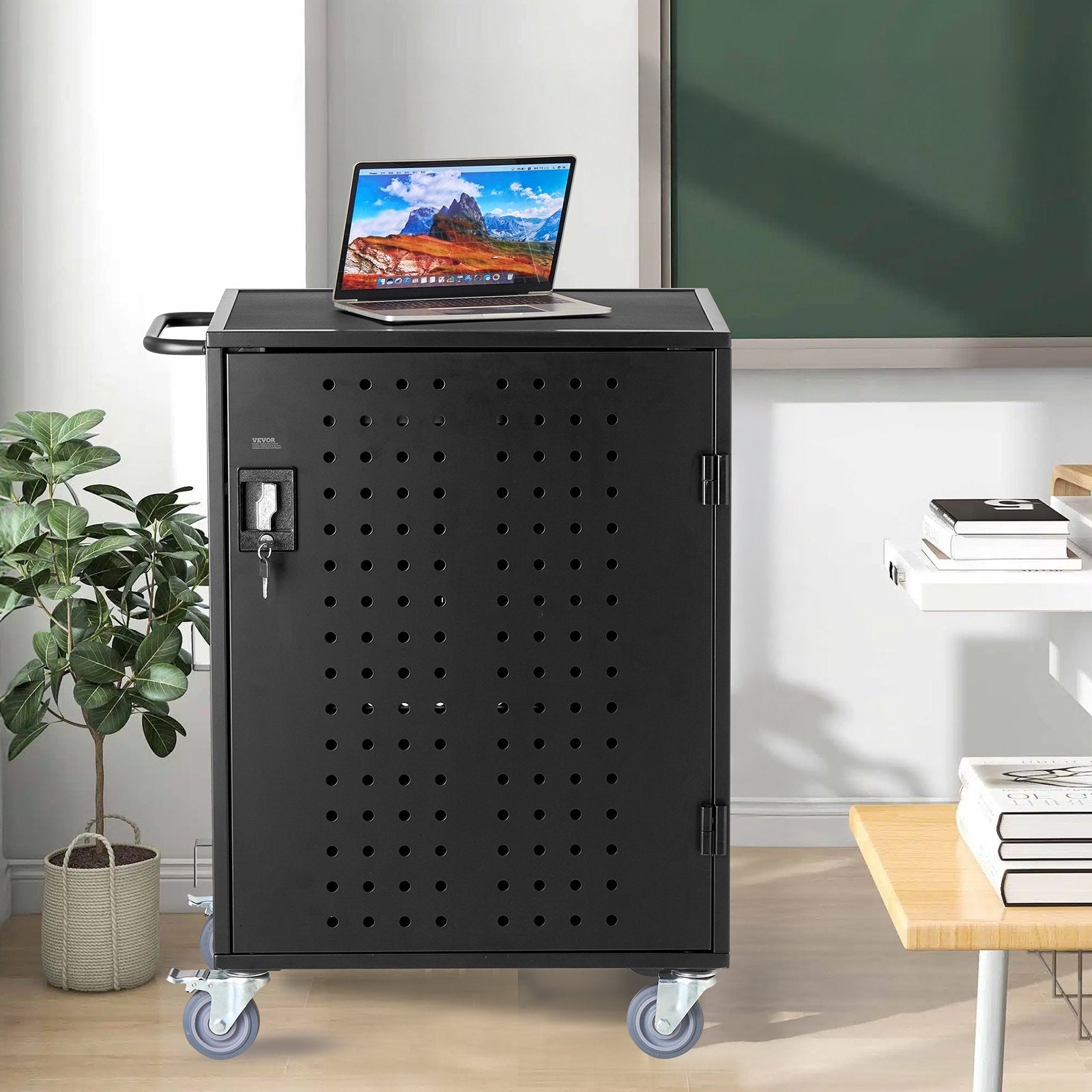 VEVOR Charging Cart Mobile Locking Charging Cart 36 Devices for Laptop & Tablet 