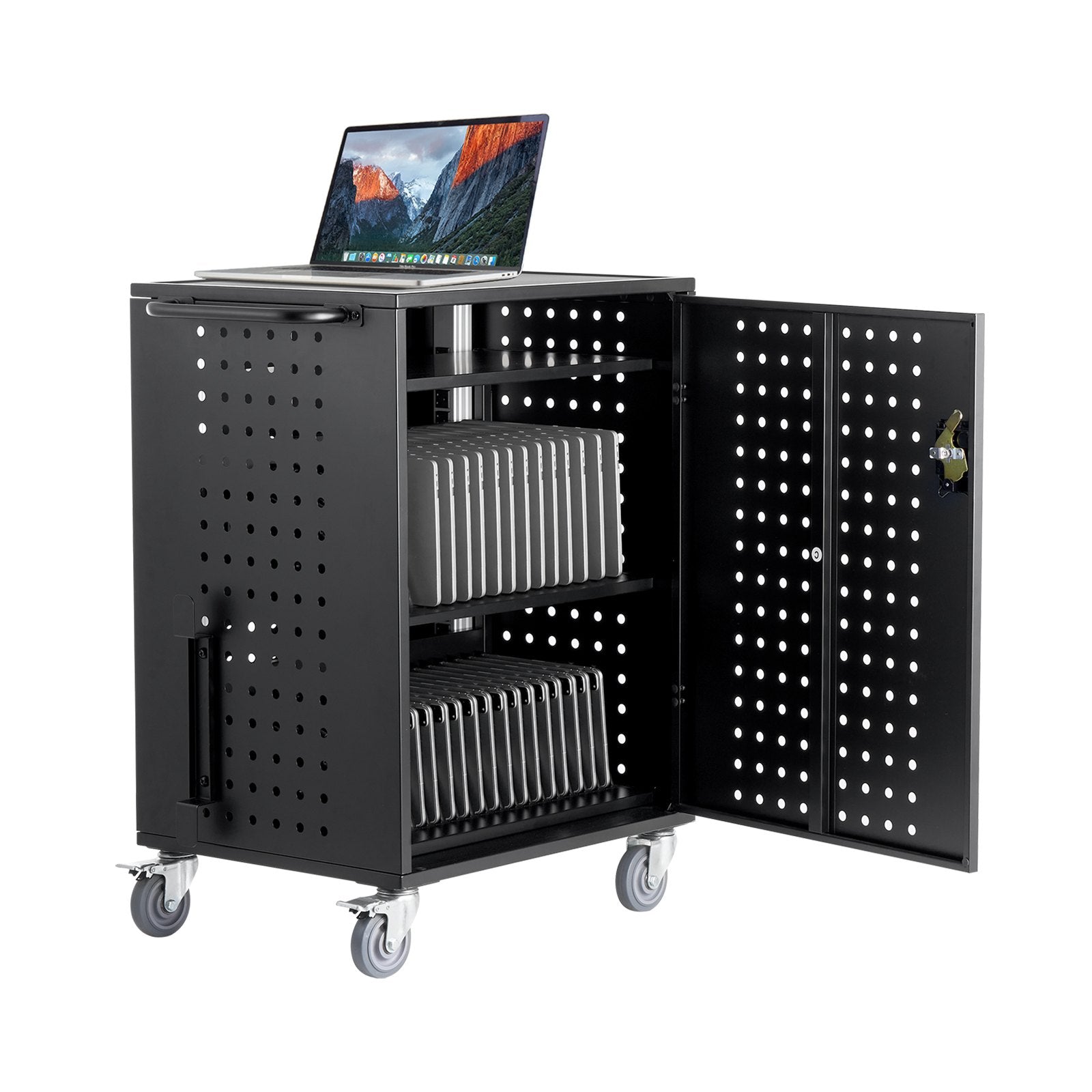 VEVOR Charging Cart Mobile Locking Charging Cart 36 Devices for Laptop & Tablet 