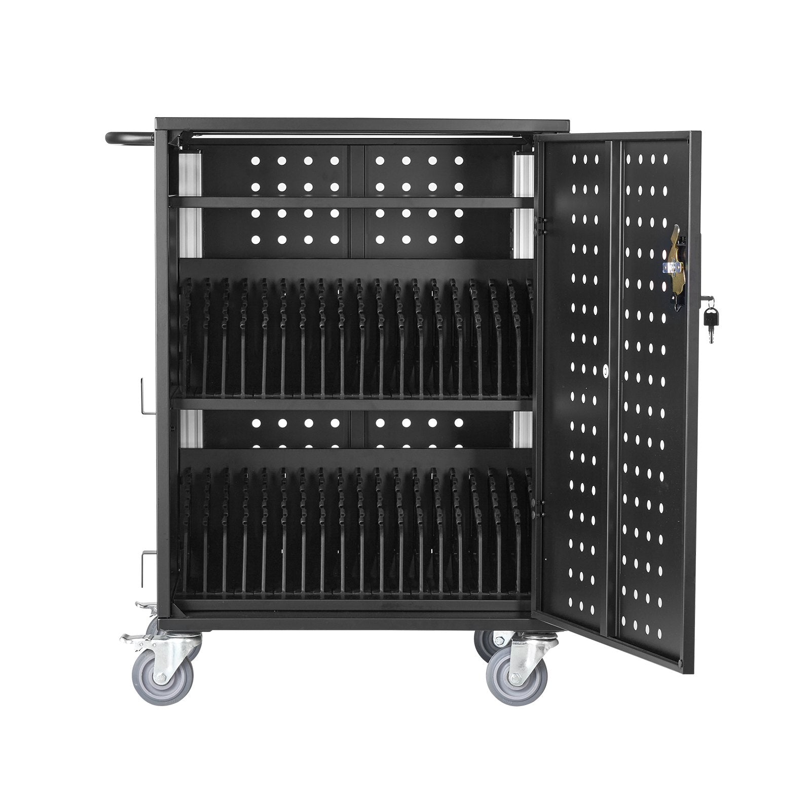 VEVOR Charging Cart Mobile Locking Charging Cart 36 Devices for Laptop & Tablet 
